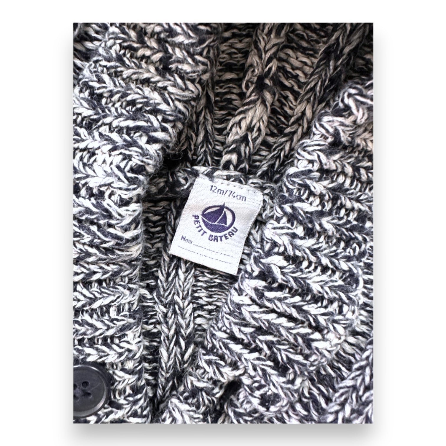 Blue Baby Cardigan - 12 months PETIT BATEAU - Seconde Main Blue