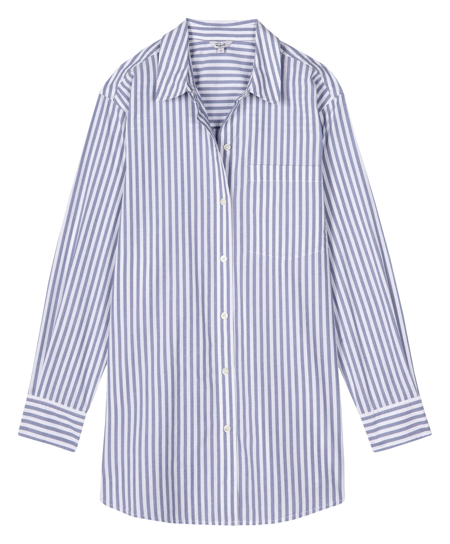 Chemise droite rayée en coton RAILS Bleu