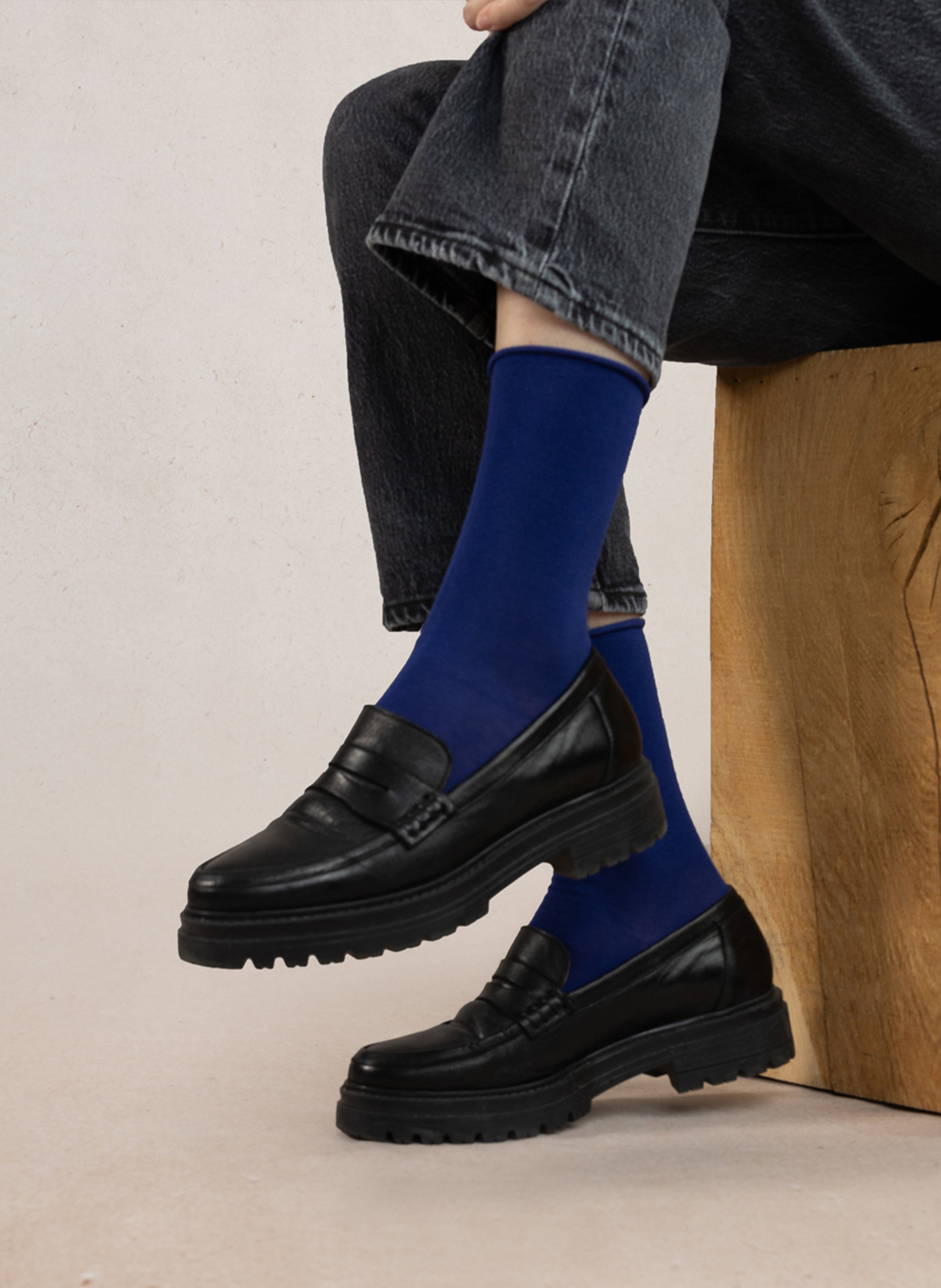 Velvety socks BLEUFORET Blue