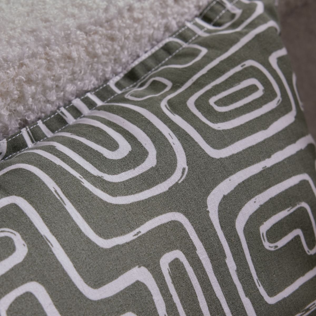 Square printed cotton cushion TODAY LINGE DE MAISON Green