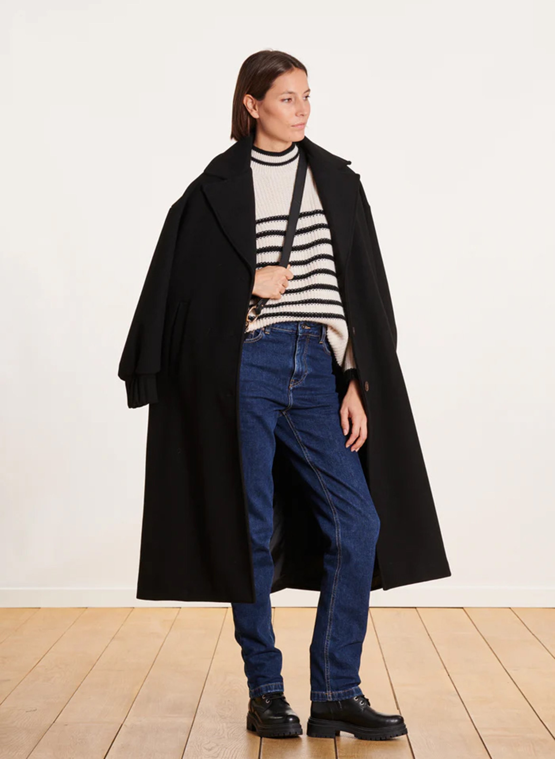 Jas met reverskraag LA FEE MARABOUTEE Zwart