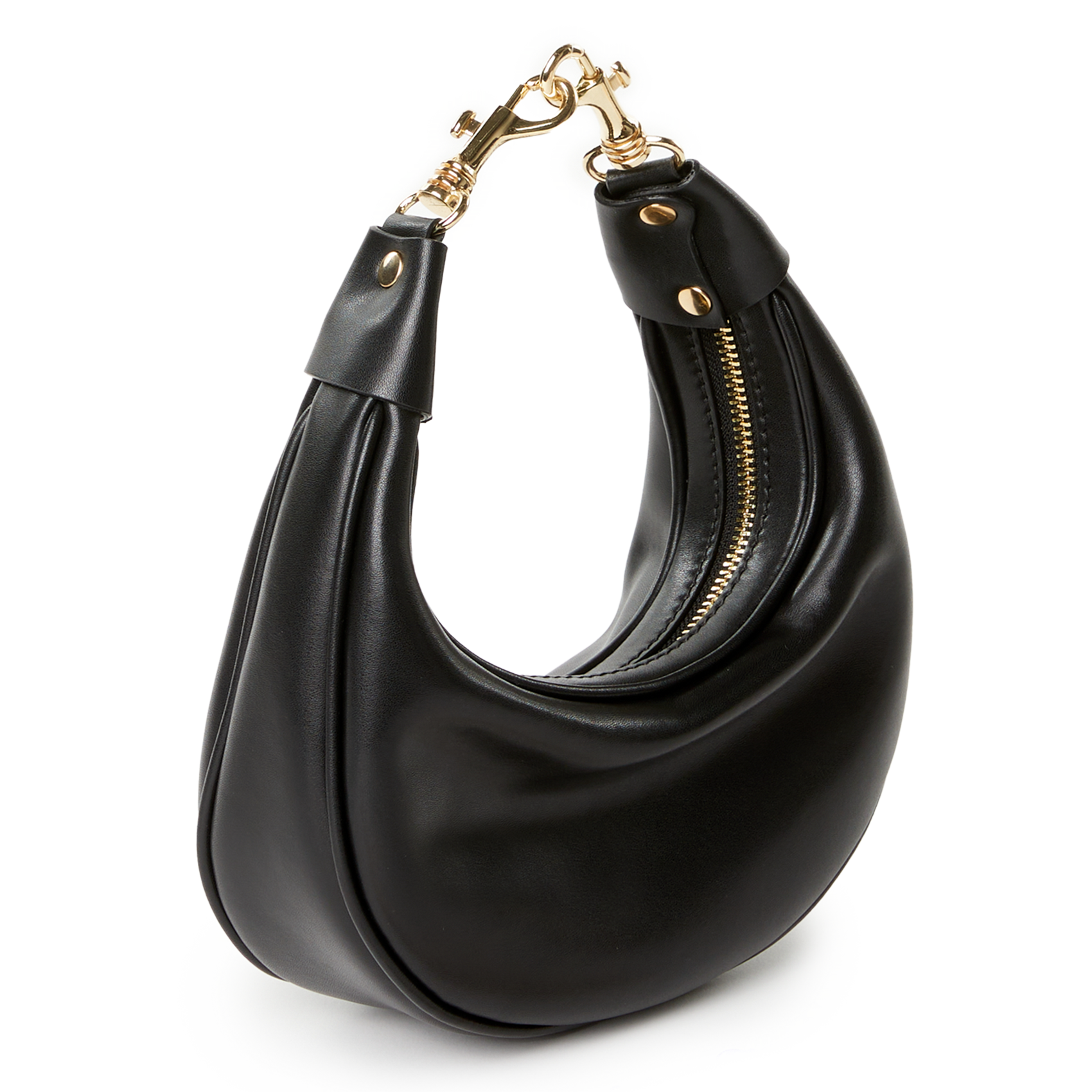 Einfarbige Handtasche aus Leder SAISON 1865 Schwarz