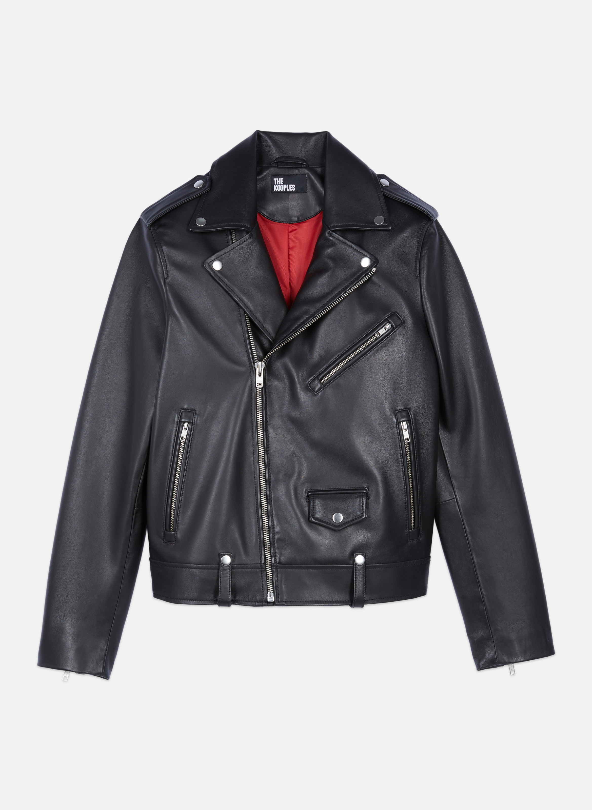 Leather biker jacket THE KOOPLES Black