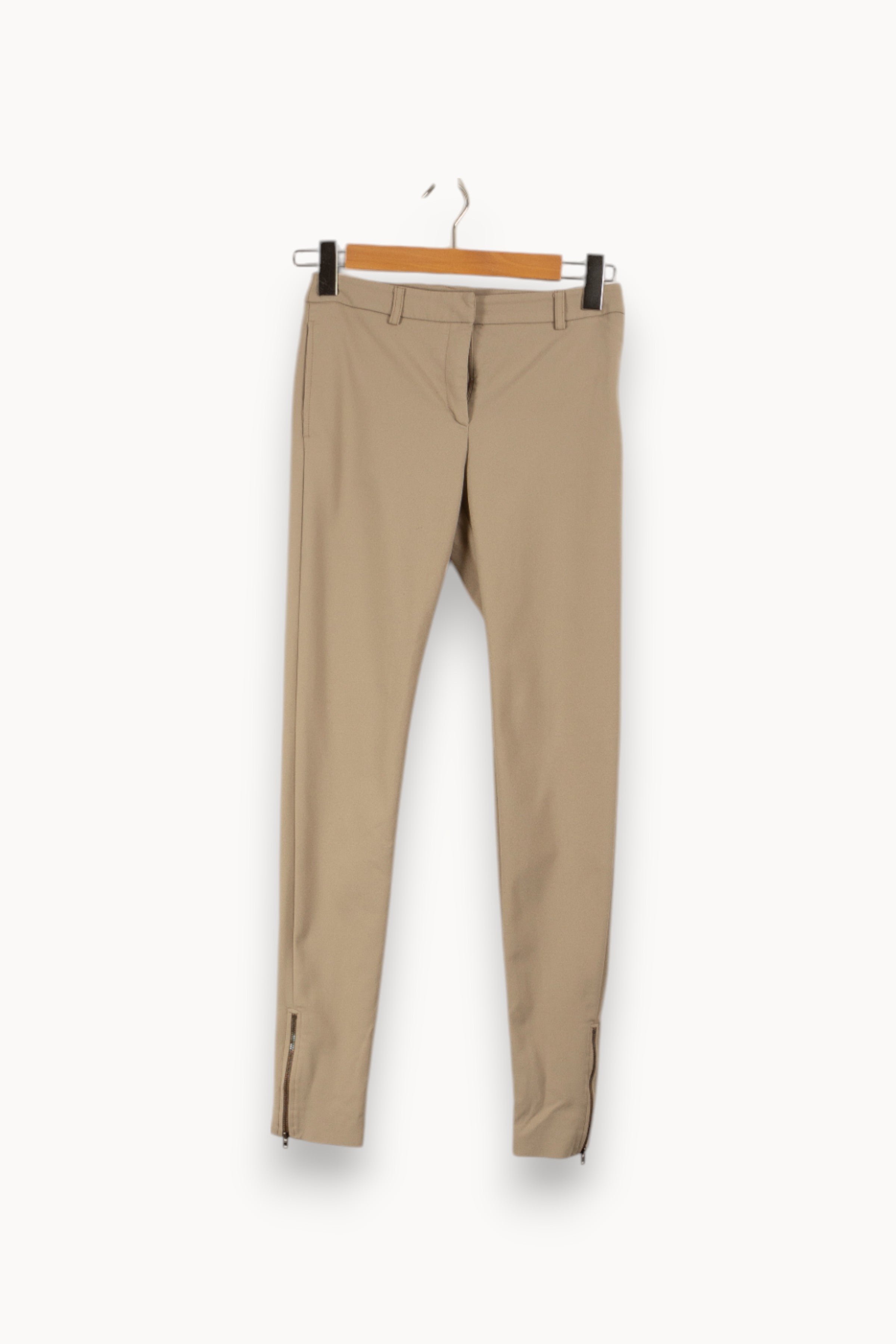 Cropped slim jeans with studs TARA JARMON - Seconde Main Beige