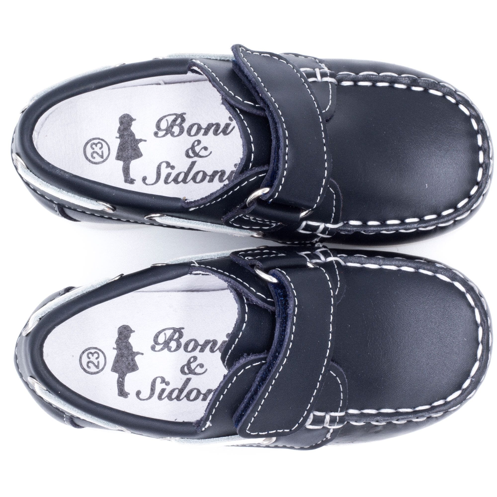 Baby moccasin with Velcro Boni & Sidonie Blue