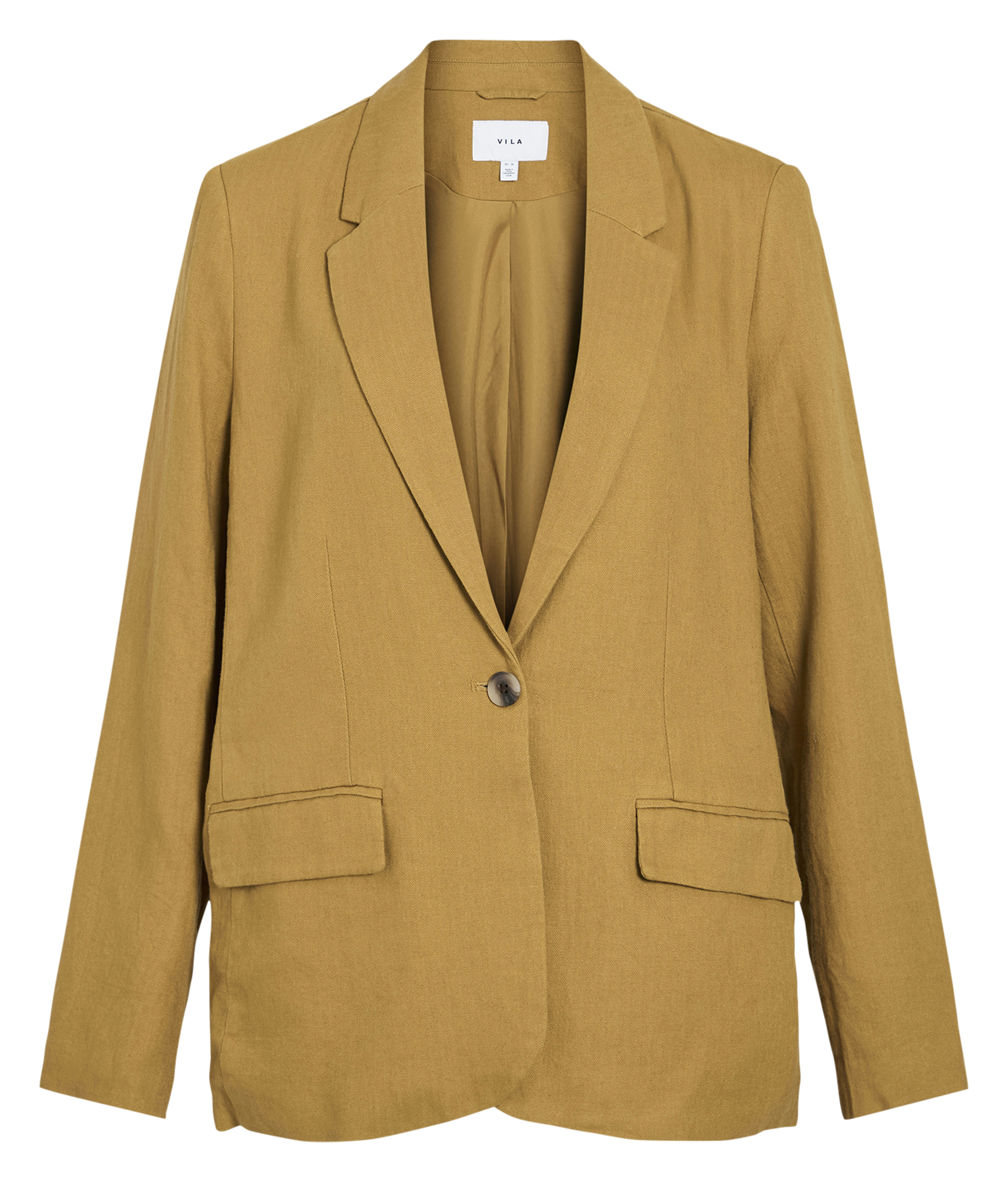 Blended Linen Tailored Jacket VILA Brown