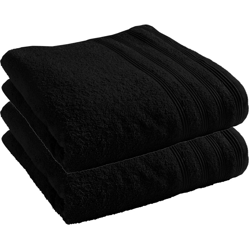 100% combed cotton bath towel COTON PUR Black