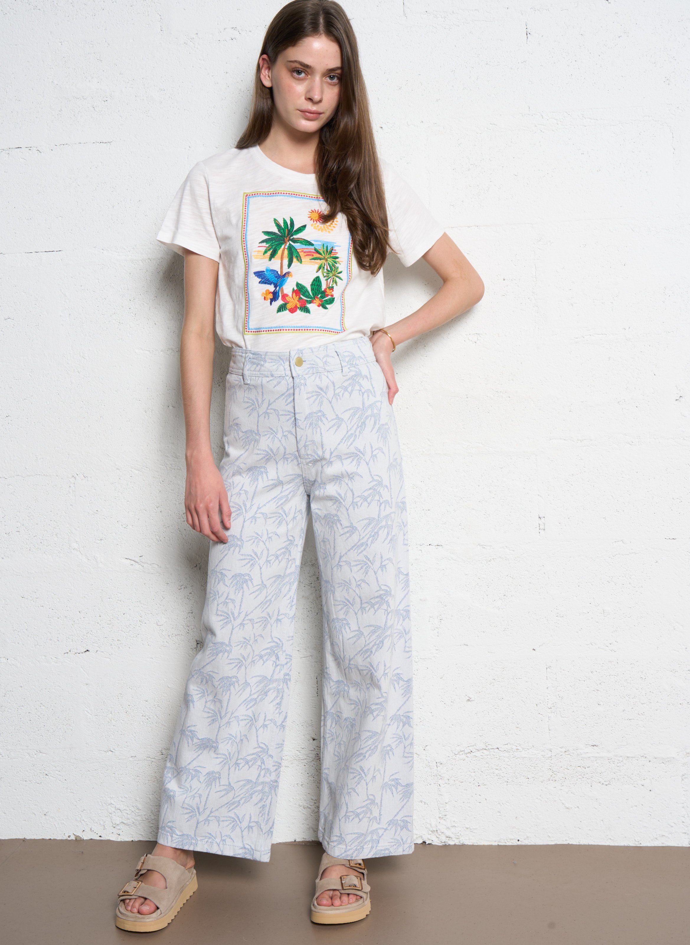 Cotton-blend straight jeans LA PETITE ETOILE Blue