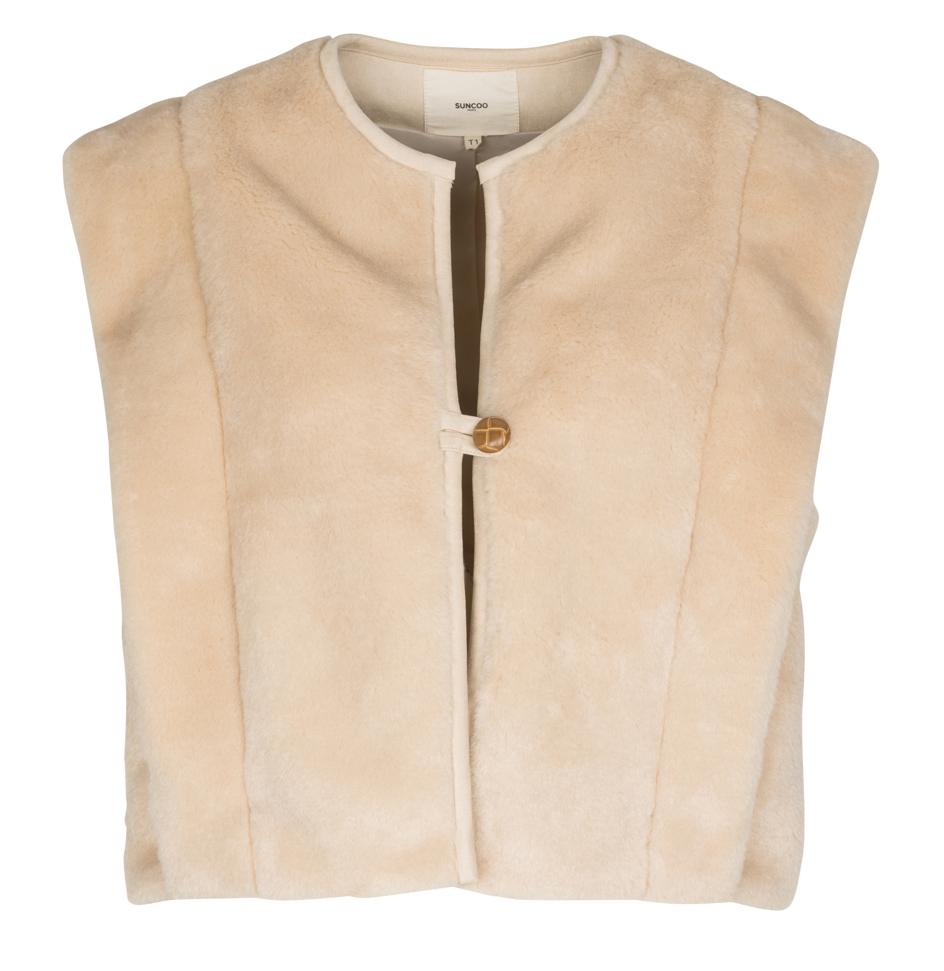 Ärmellose Weste aus Kunstpelz SUNCOO Beige