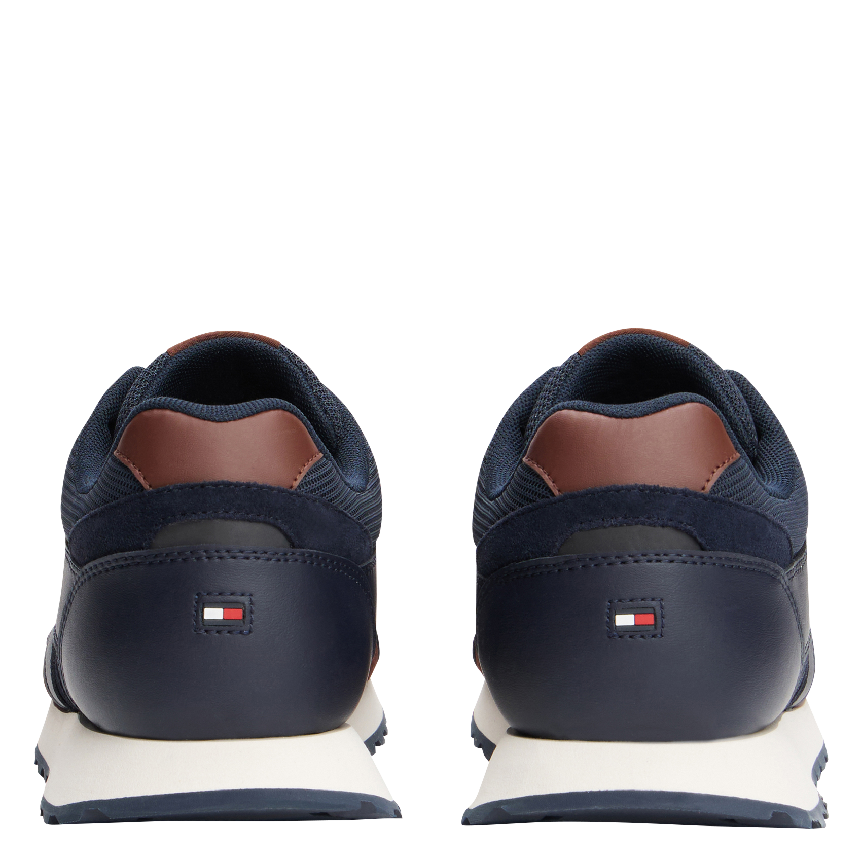 Low-top leather mix sneakers TOMMY HILFIGER Blue