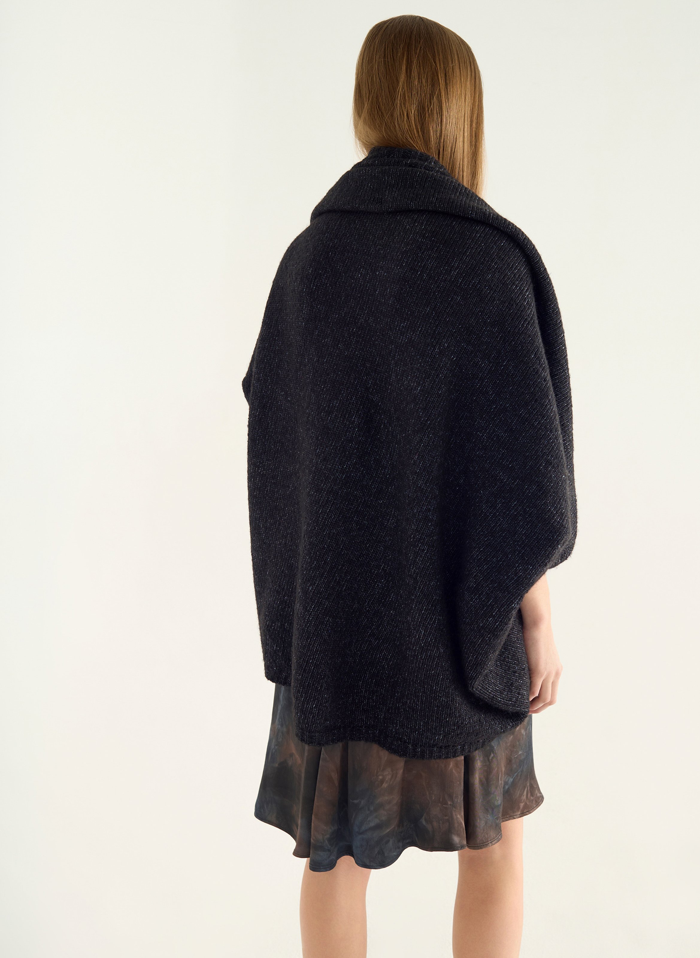 Ärmellose lockere Weste in Uni-Farbe ACOTE Schwarz