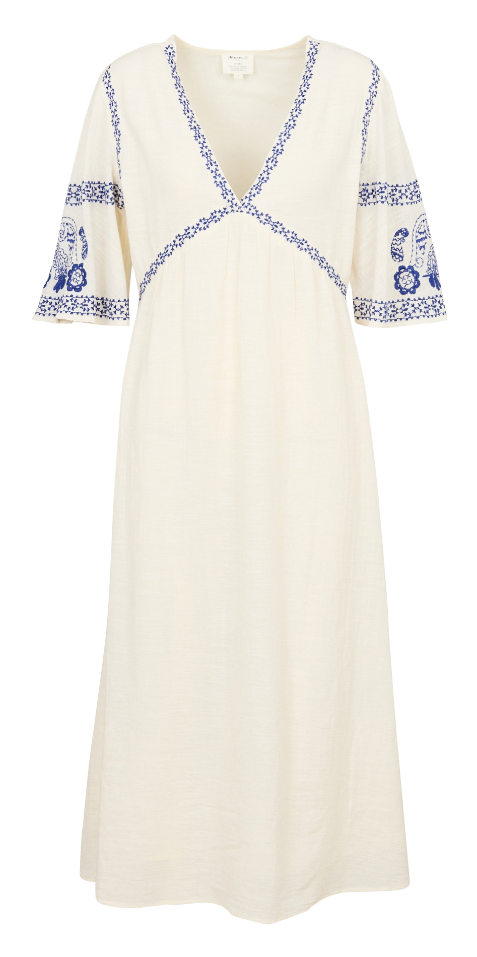 Embroidered cotton midi dress MAISON 123 Blue