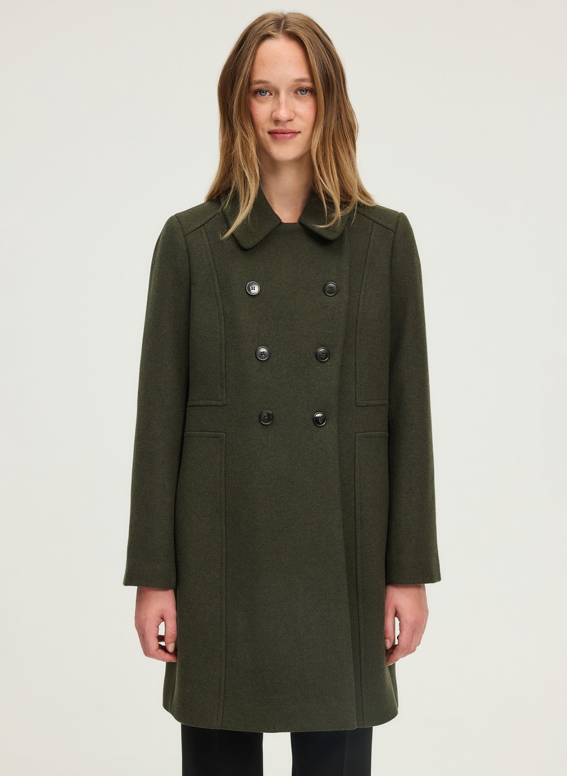 Alpaca wool coat  PABLO Khaki