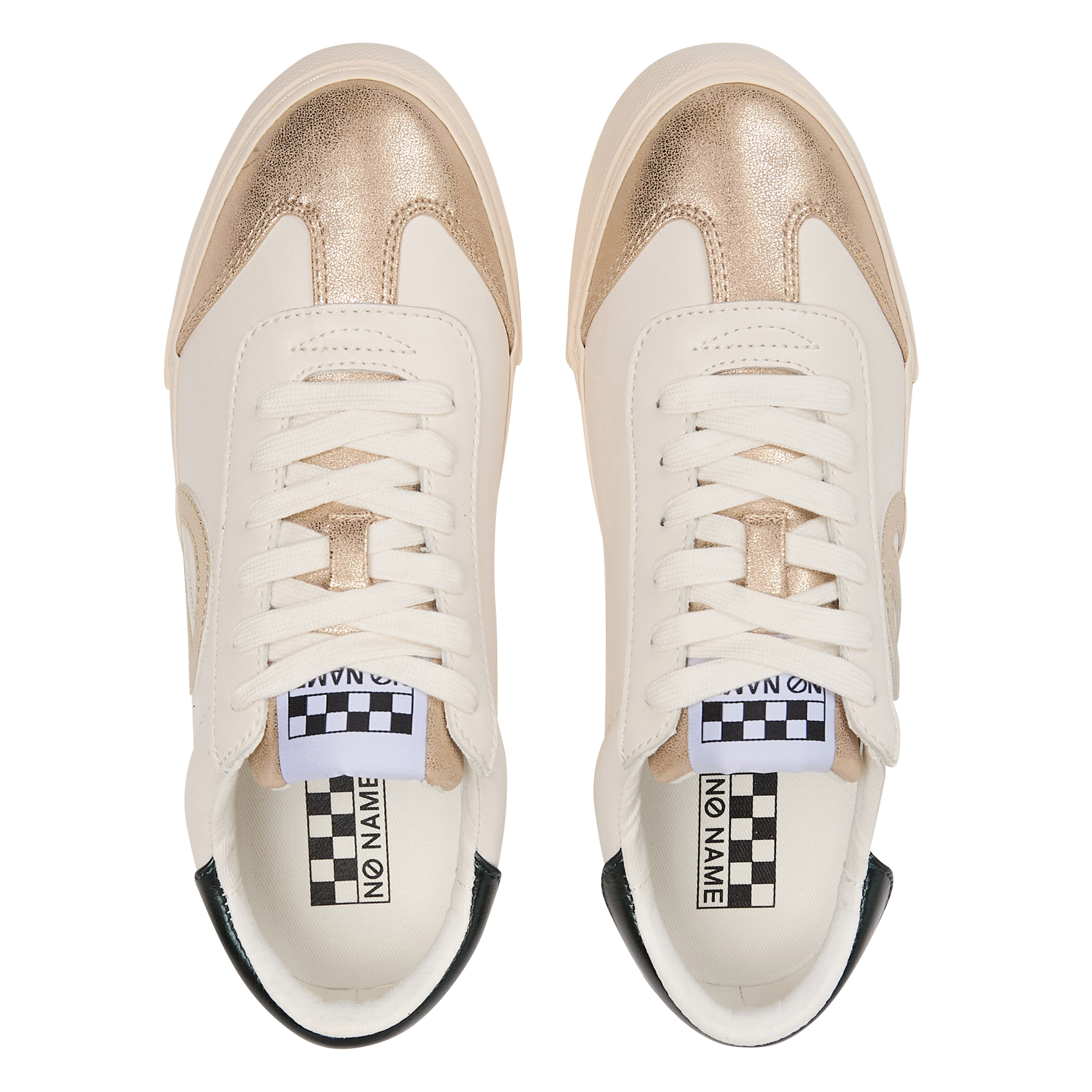 Baskets basses en cuir mélangé NO NAME Doré