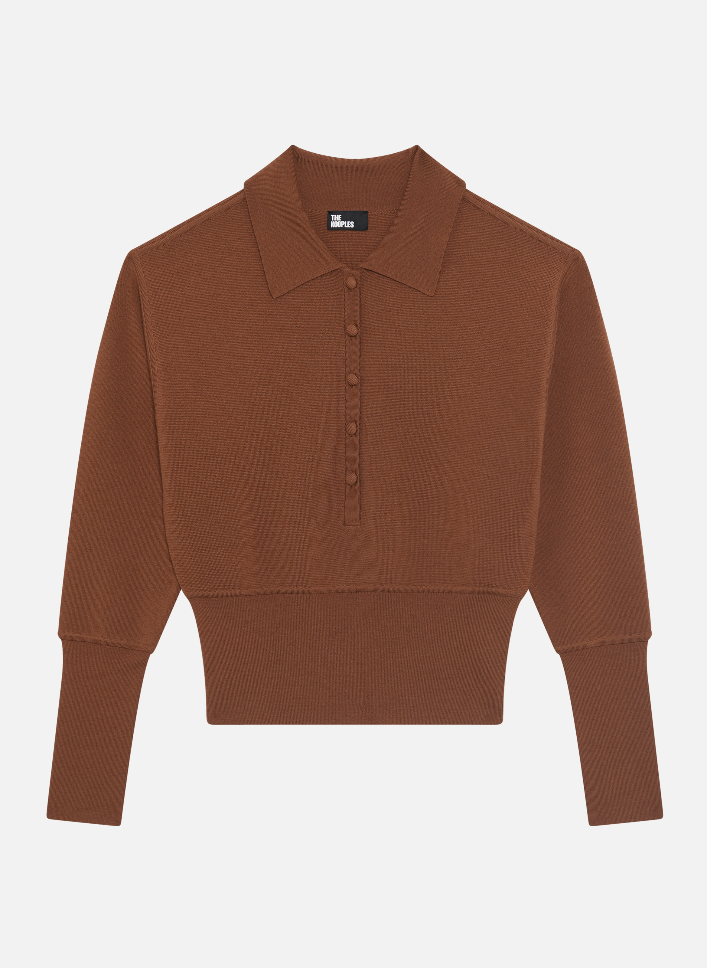 Merino wool blend polo neck sweater THE KOOPLES Brown