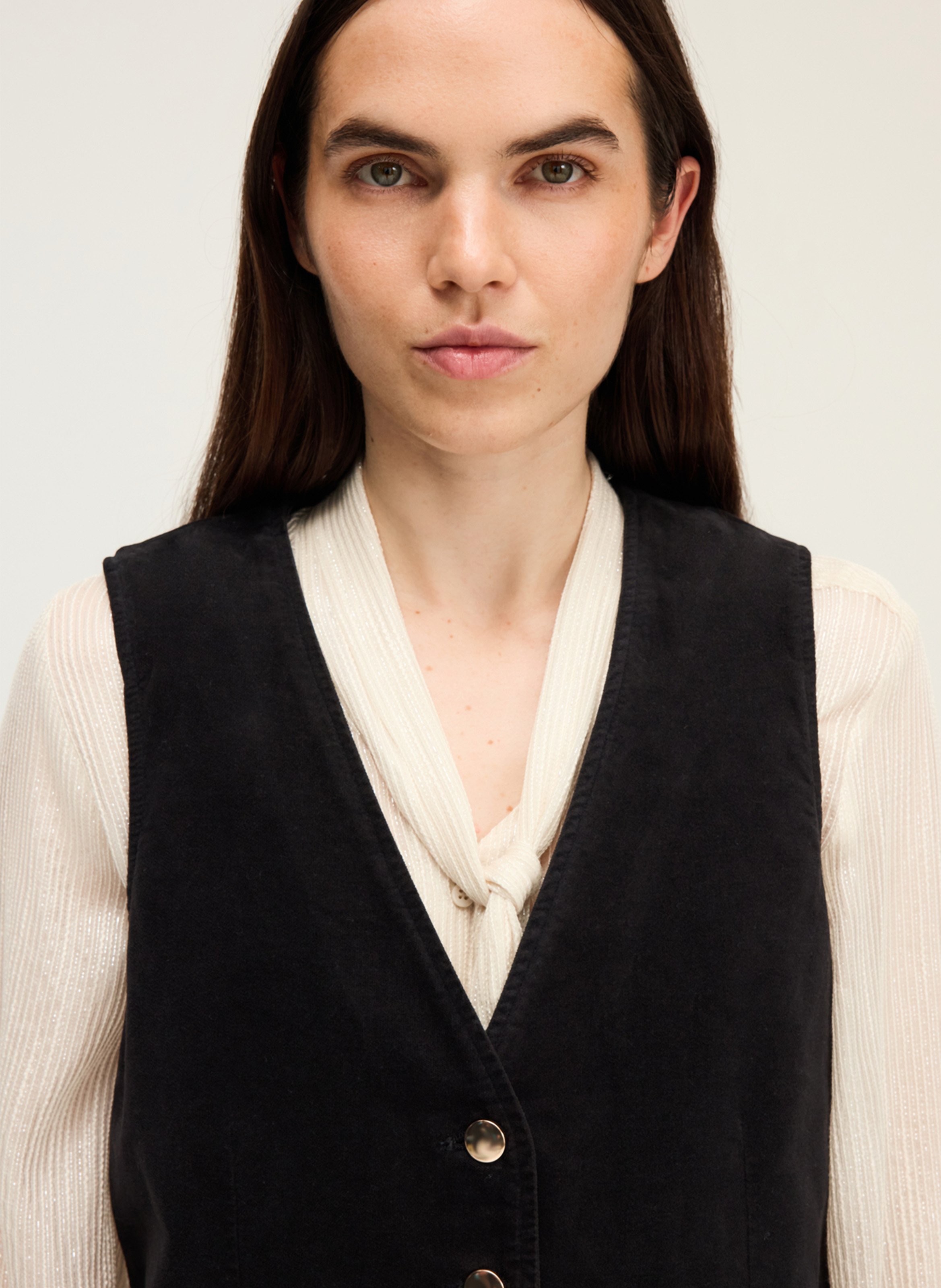 Giletje met V-hals PABLO Zwart