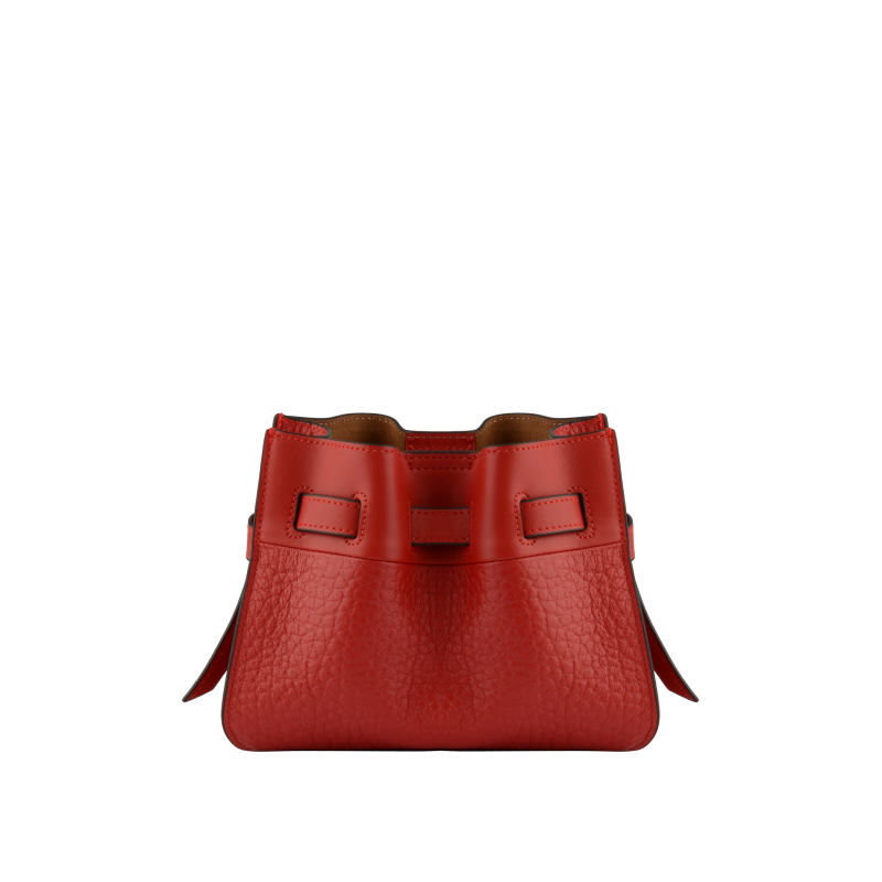 Shoulder bag - cowhide leather POURCHET Red