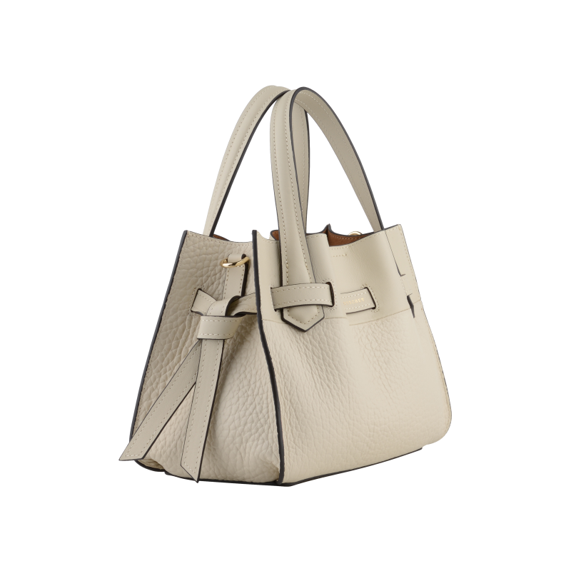 Handbag - cowhide leather Beige
