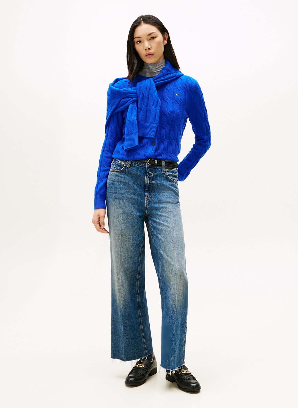 Gilet col rond en laine TOMMY HILFIGER Bleu