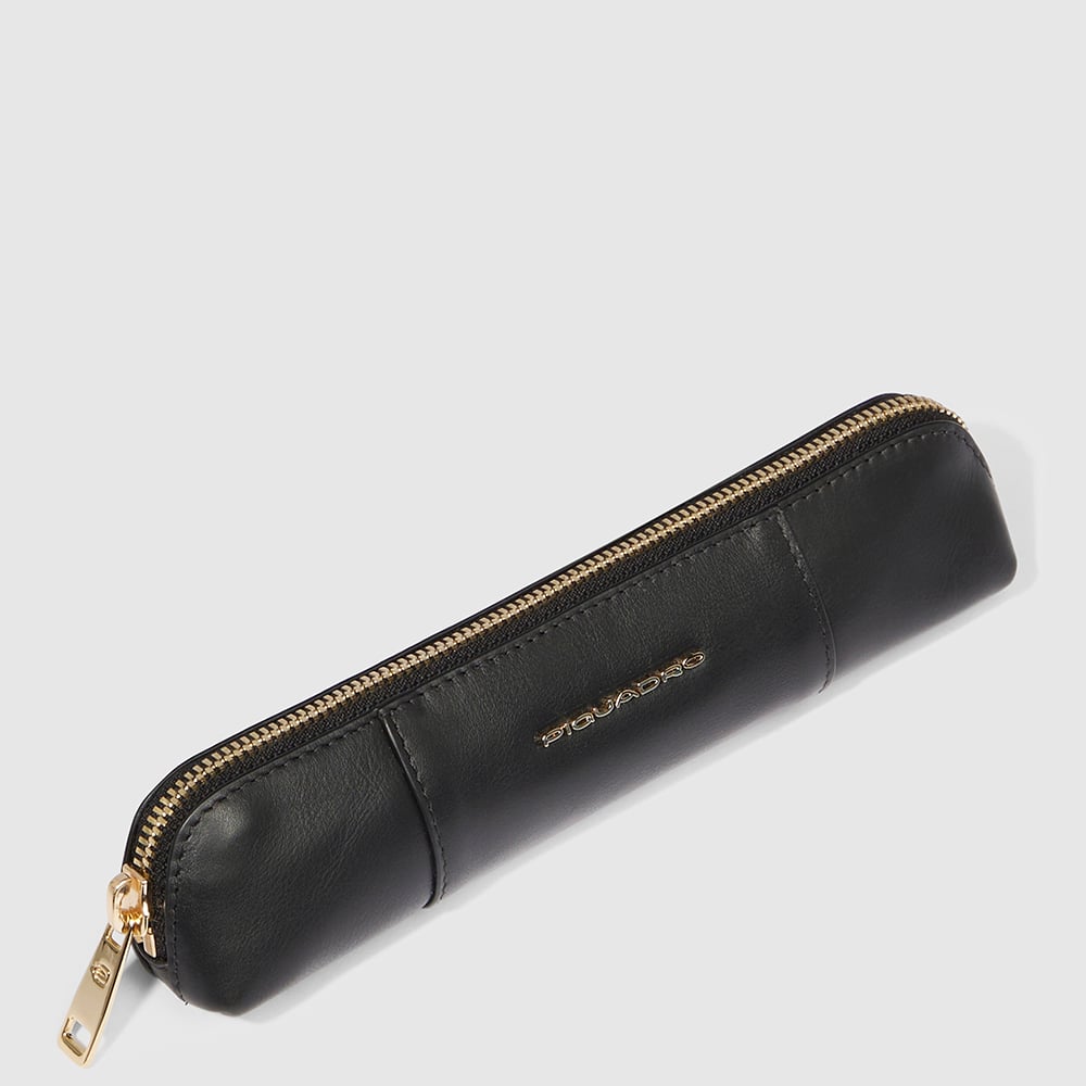 Leather pen case, small size PIQUADRO Black