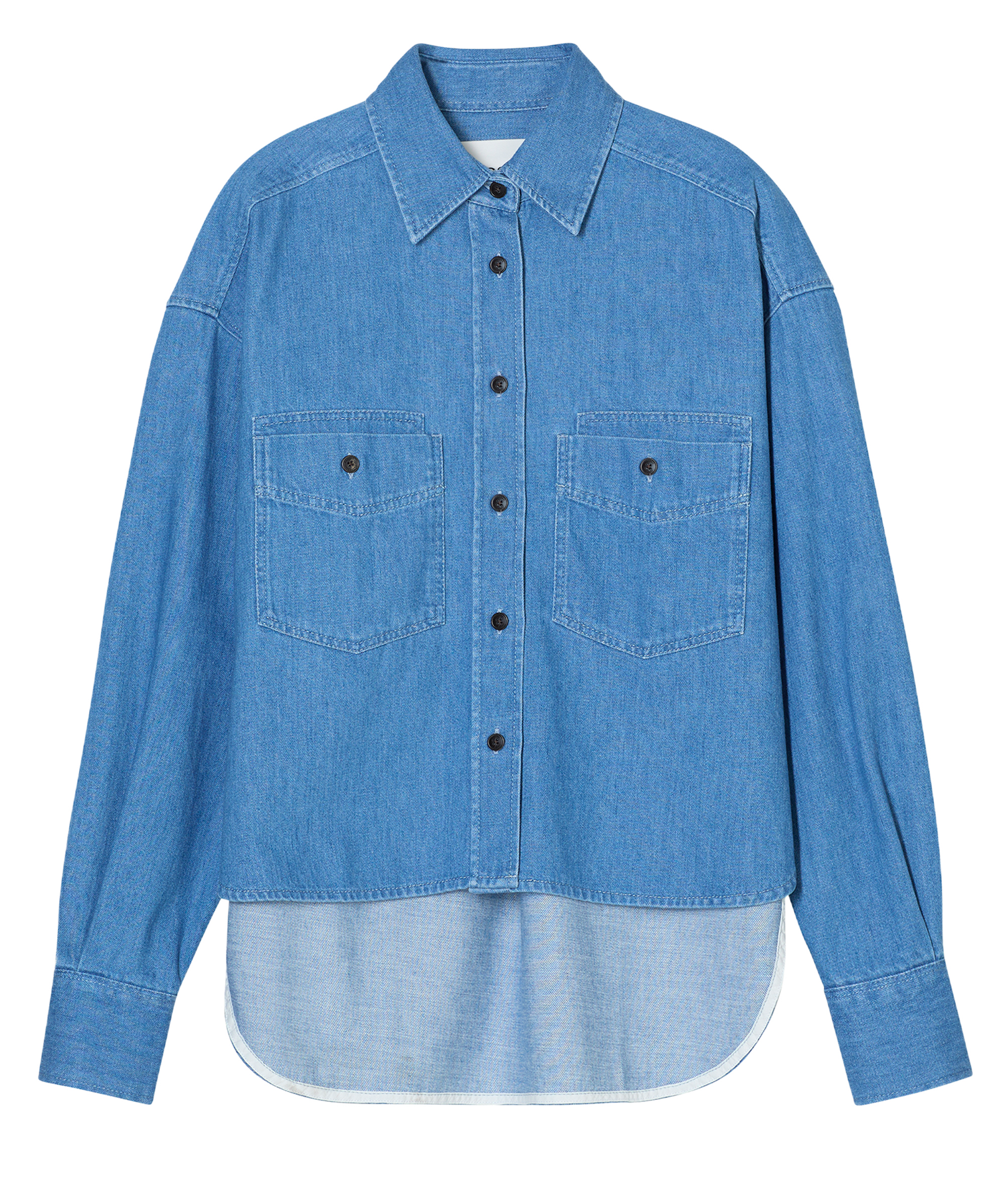 Chemise droite boutonnée en denim CLOSED Bleu