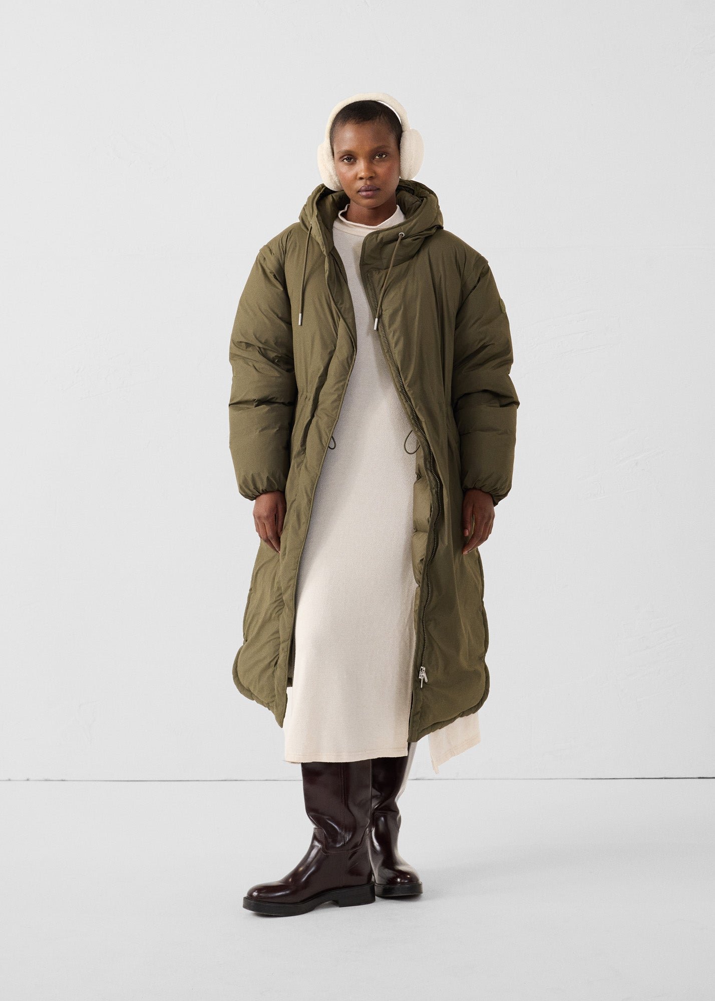 Long stretch padded coat for extreme cold - Brooke JOTT Green