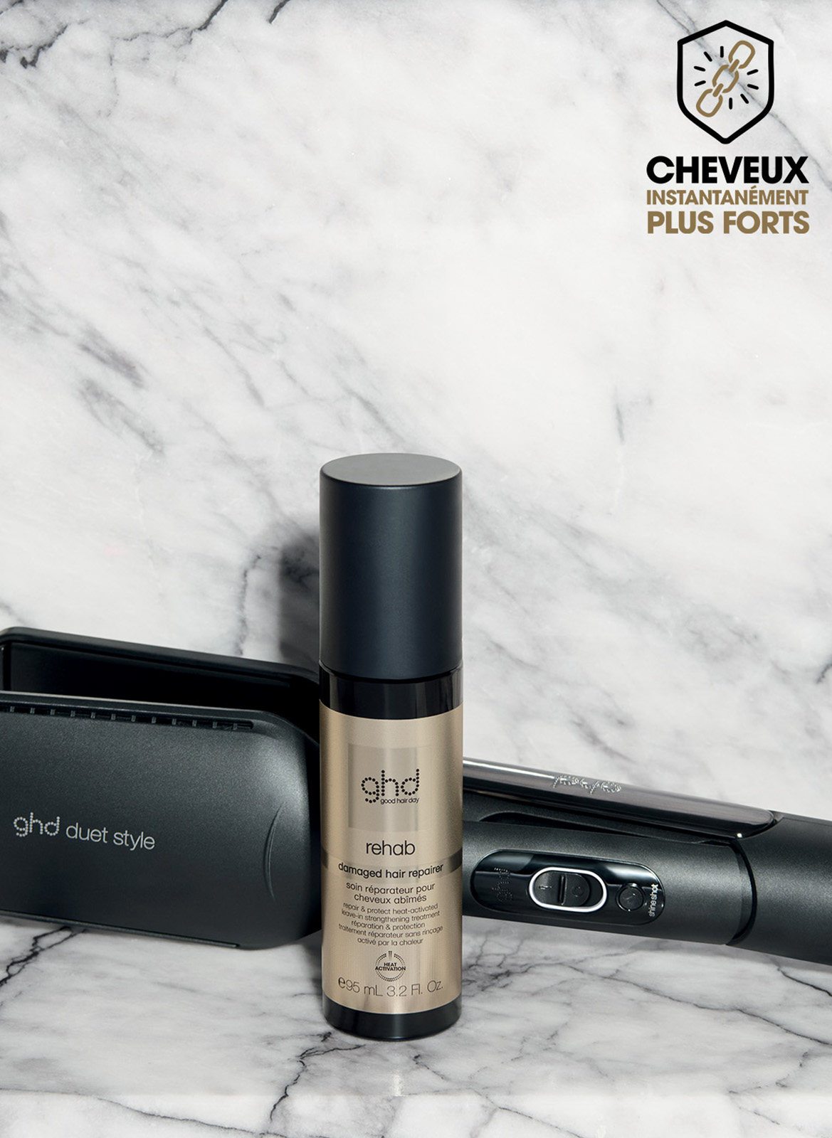 GHD REHAB - REPAIR TREATMENT FOR DAMAGED HAIR GHD Noir