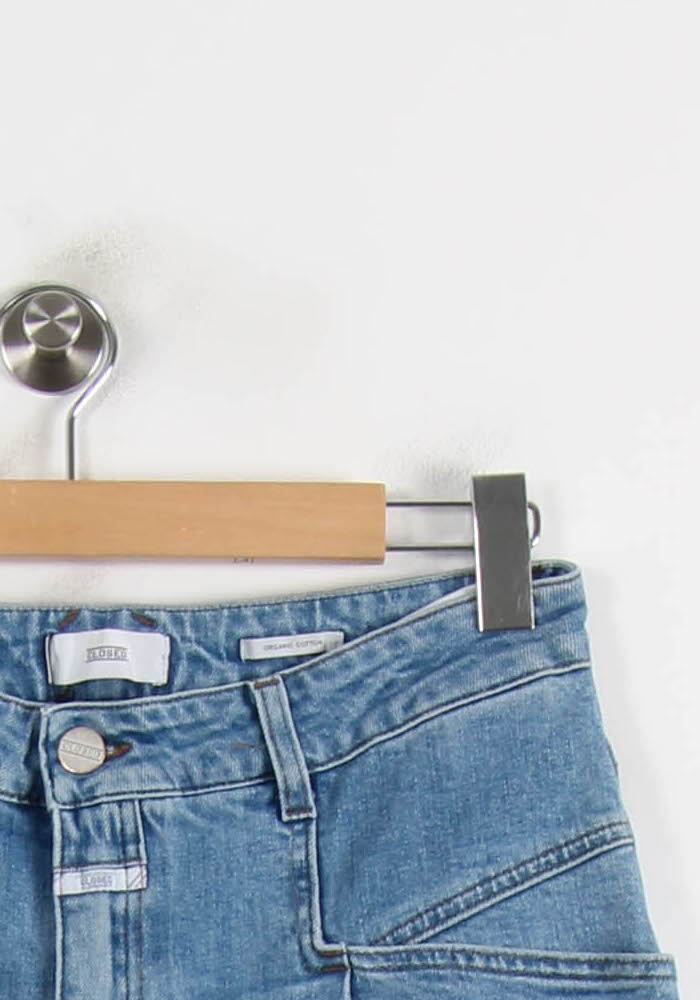 Cropped slim jeans with studs CLOSED - Seconde Main Blue