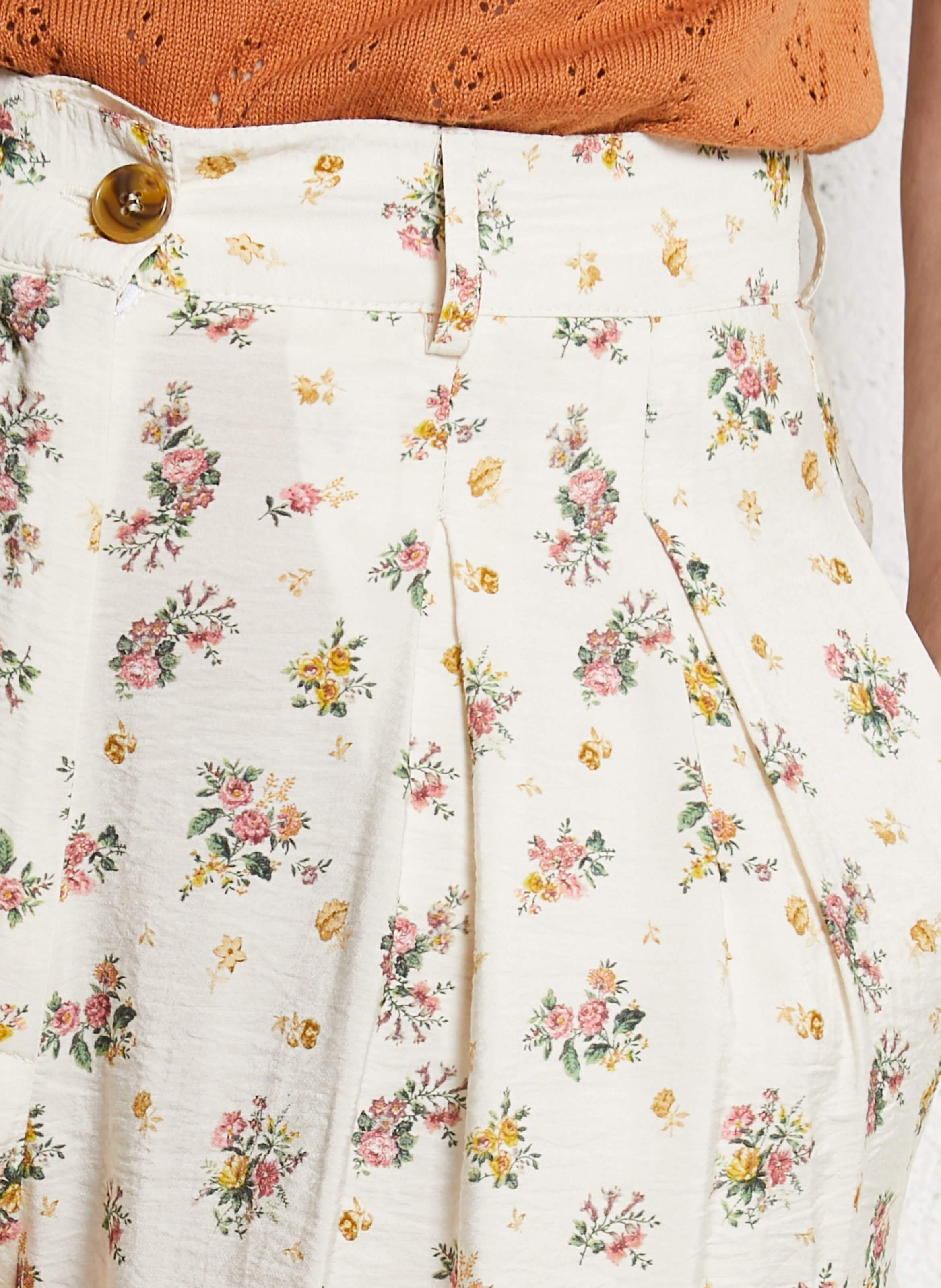 Pantalon large imprimé EMILE ET IDA Beige