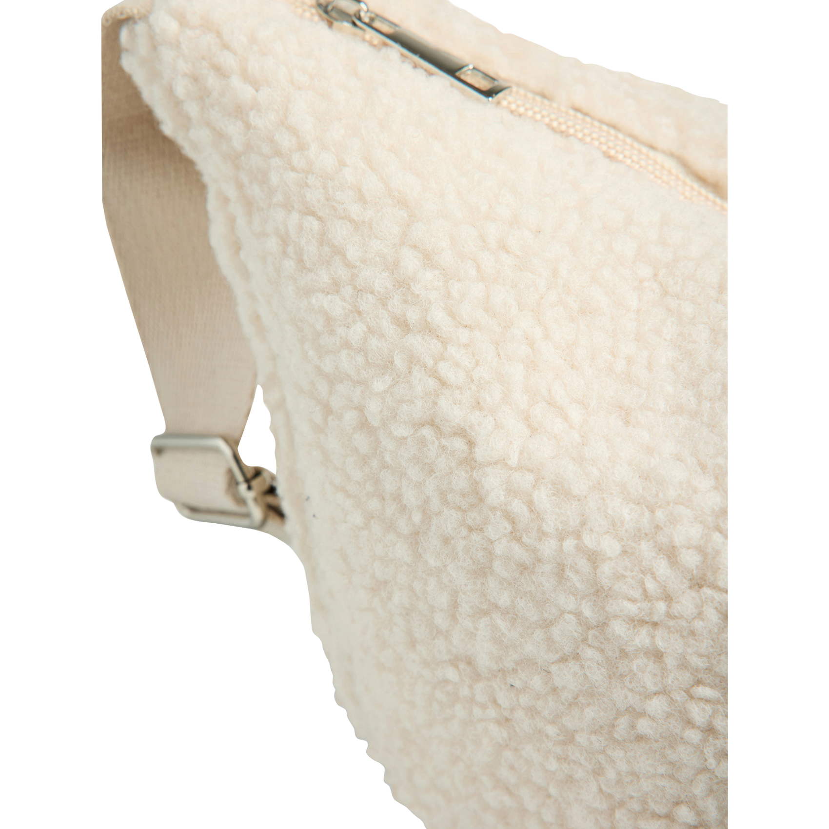 Faux fur waist bag PIECES Beige