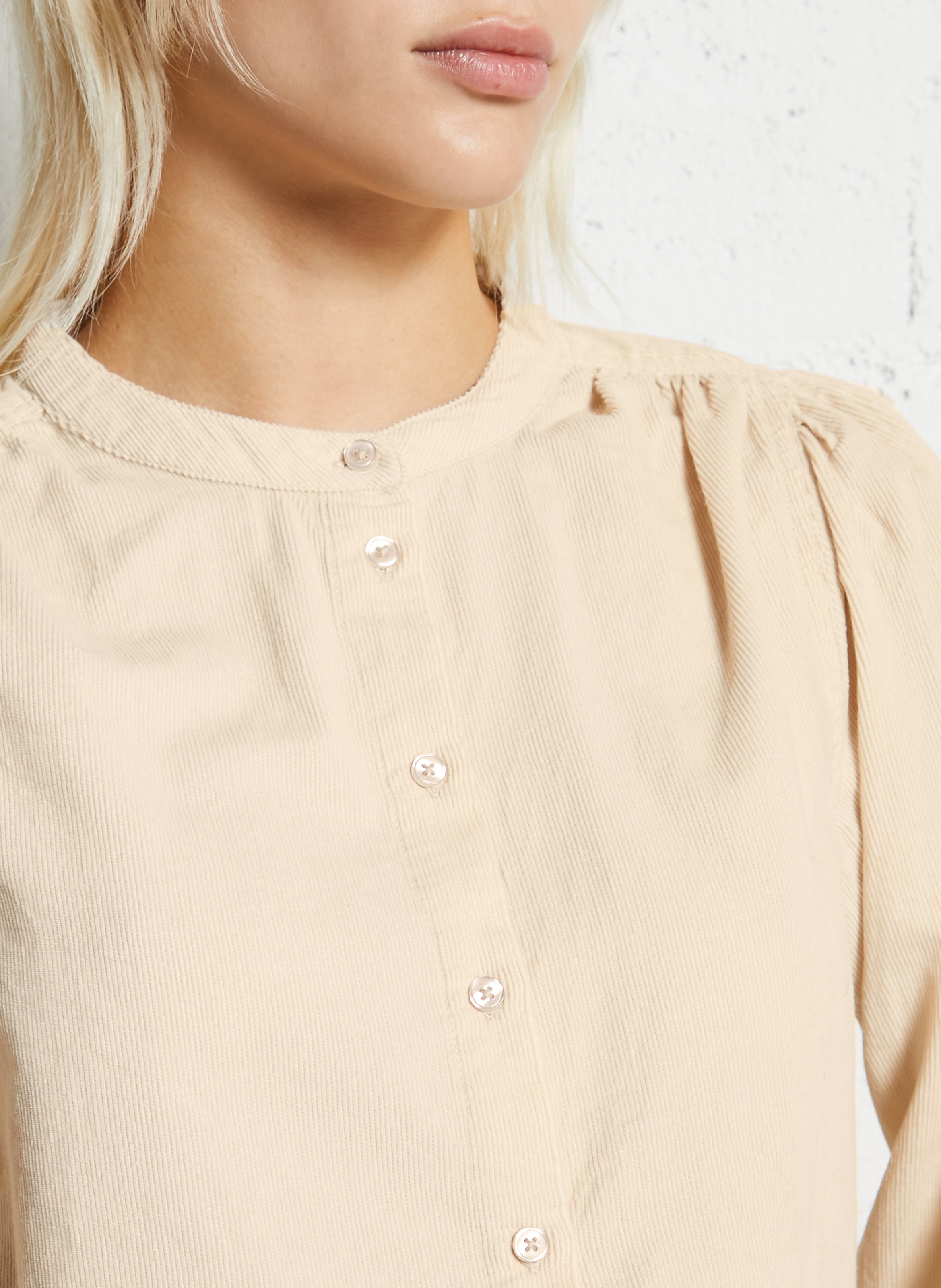 Blouse col rond en velours côtelé MAISON 123 Beige