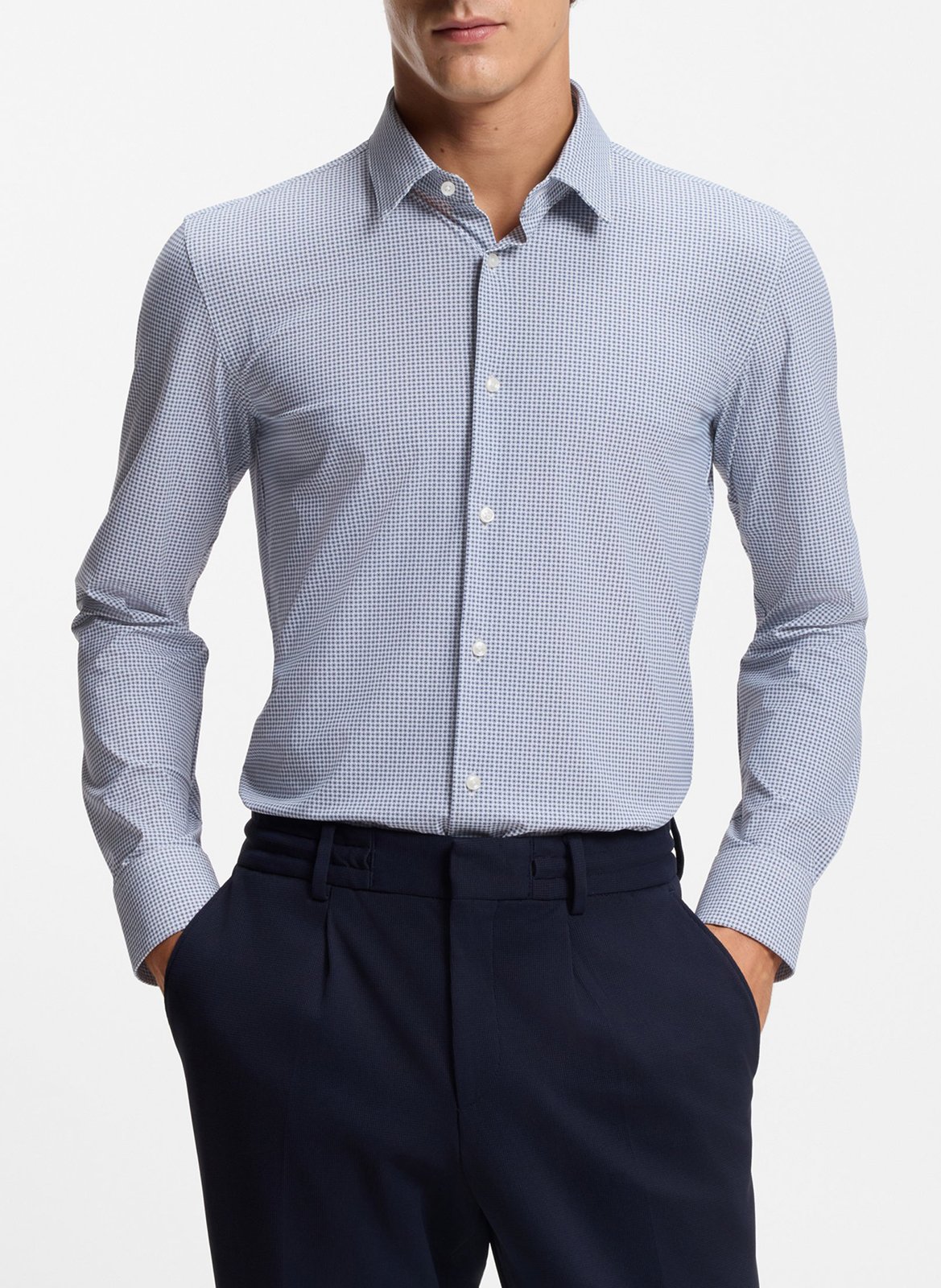 Slim-fit shirt with classic collar BOSS Blue