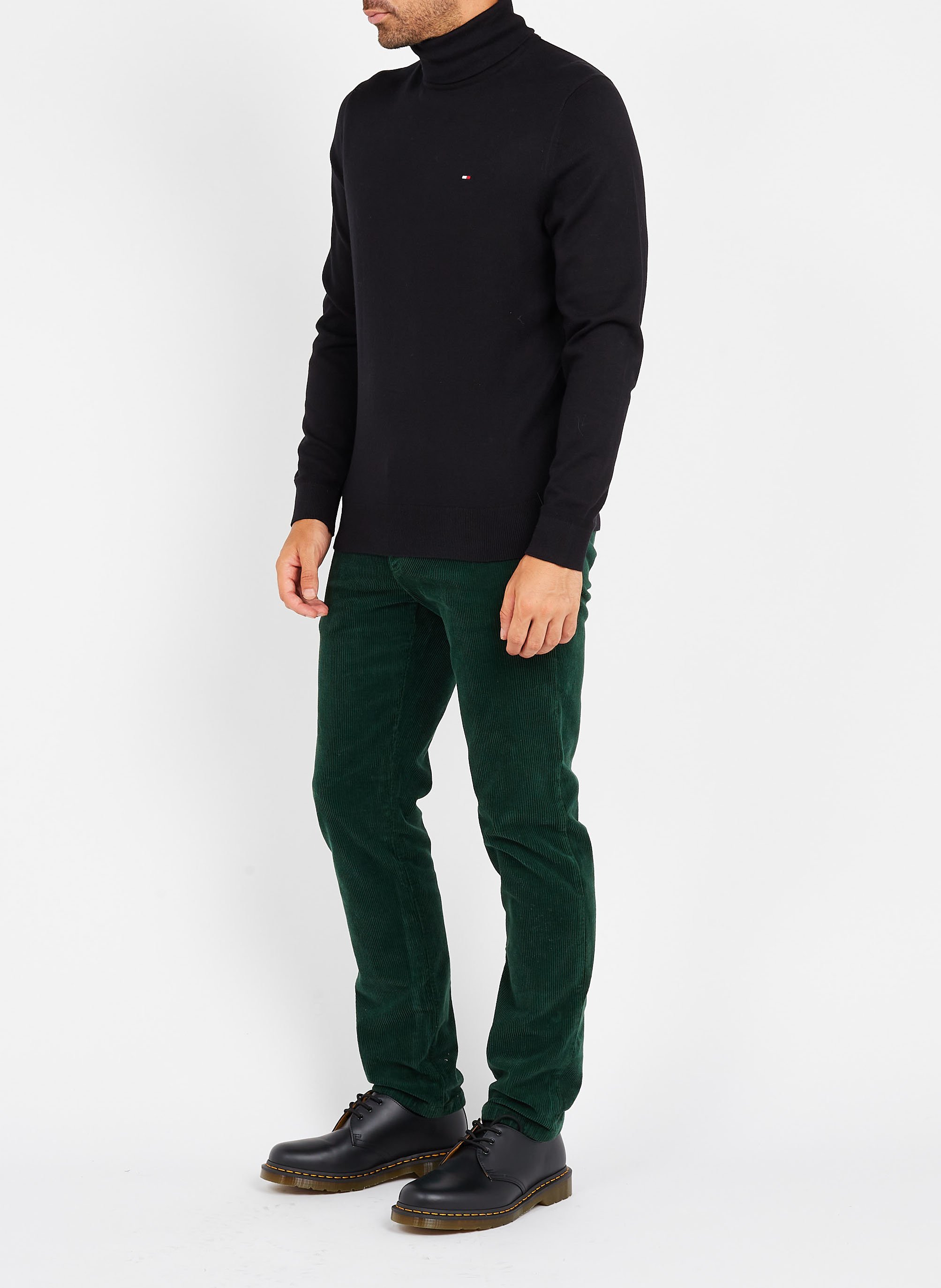 Rollkragenpullover aus Bio-Baumwoll-Mix, Regular Fit TOMMY HILFIGER Schwarz