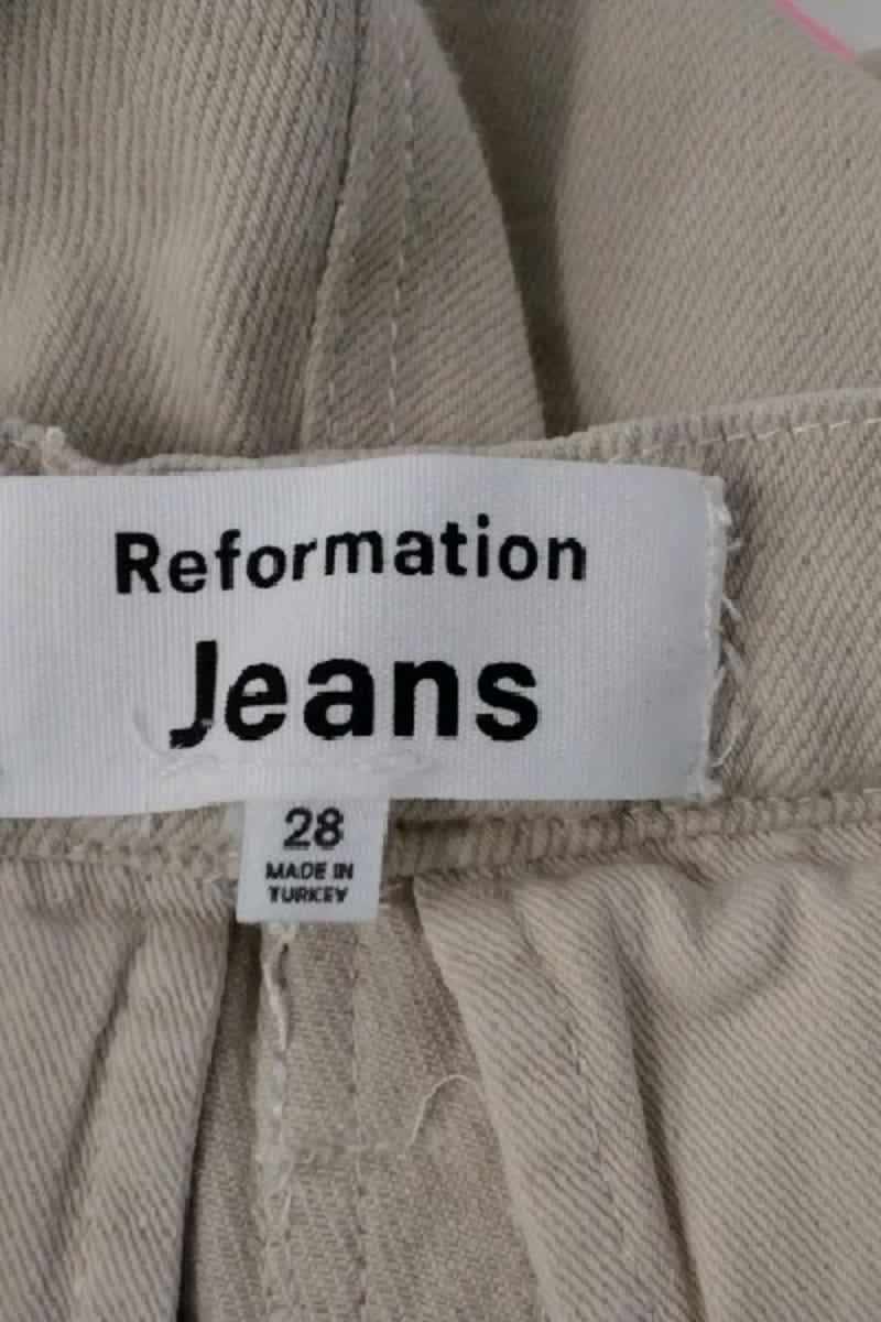 Straight cotton-blend pants REFORMATION - Seconde Main Beige