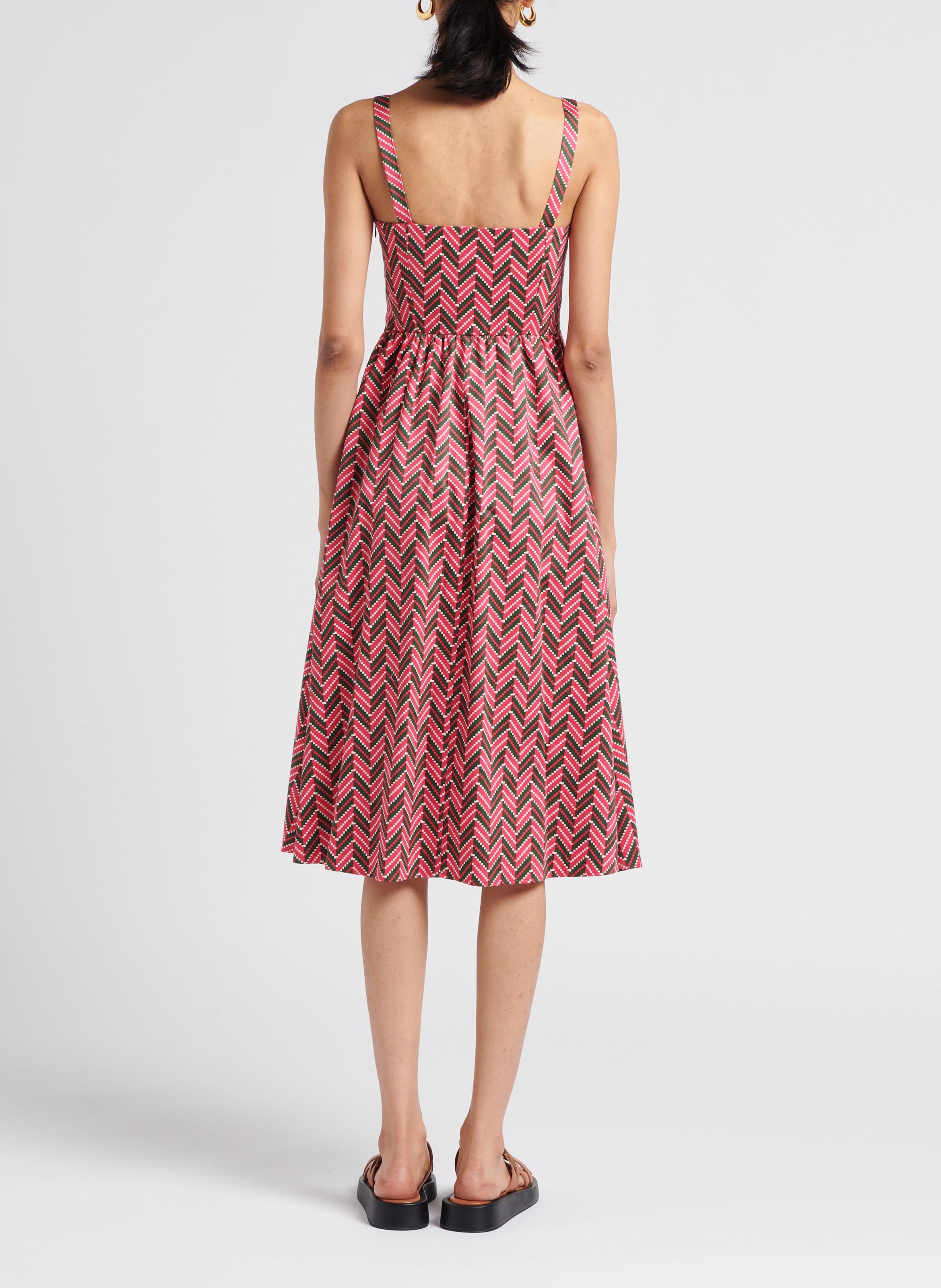 Printed cotton-blend midi dress MAX&Co. Pink