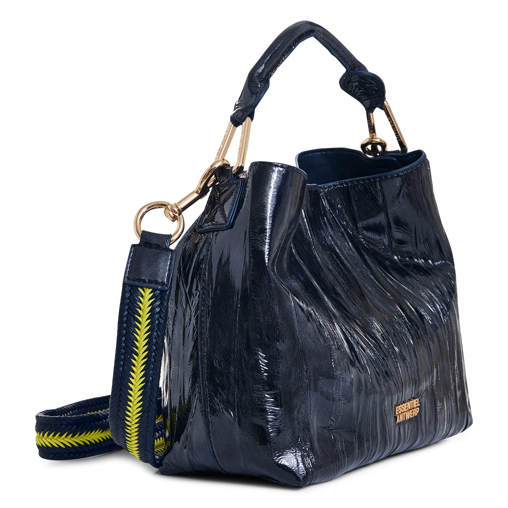 Crackled shoulder bag ESSENTIEL ANTWERP Black