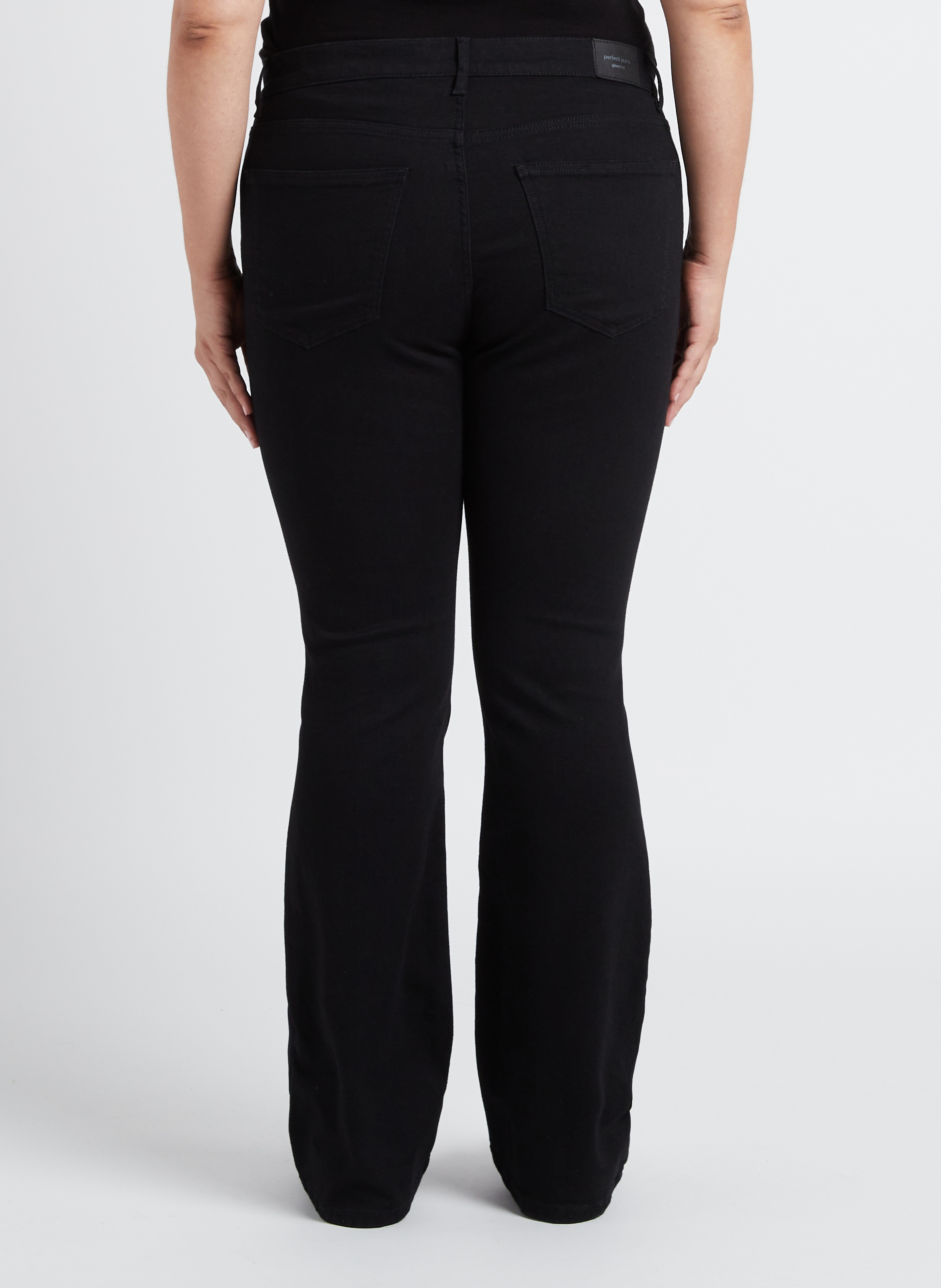 Cotton-blend bootcut jeans GINA TRICOT Black