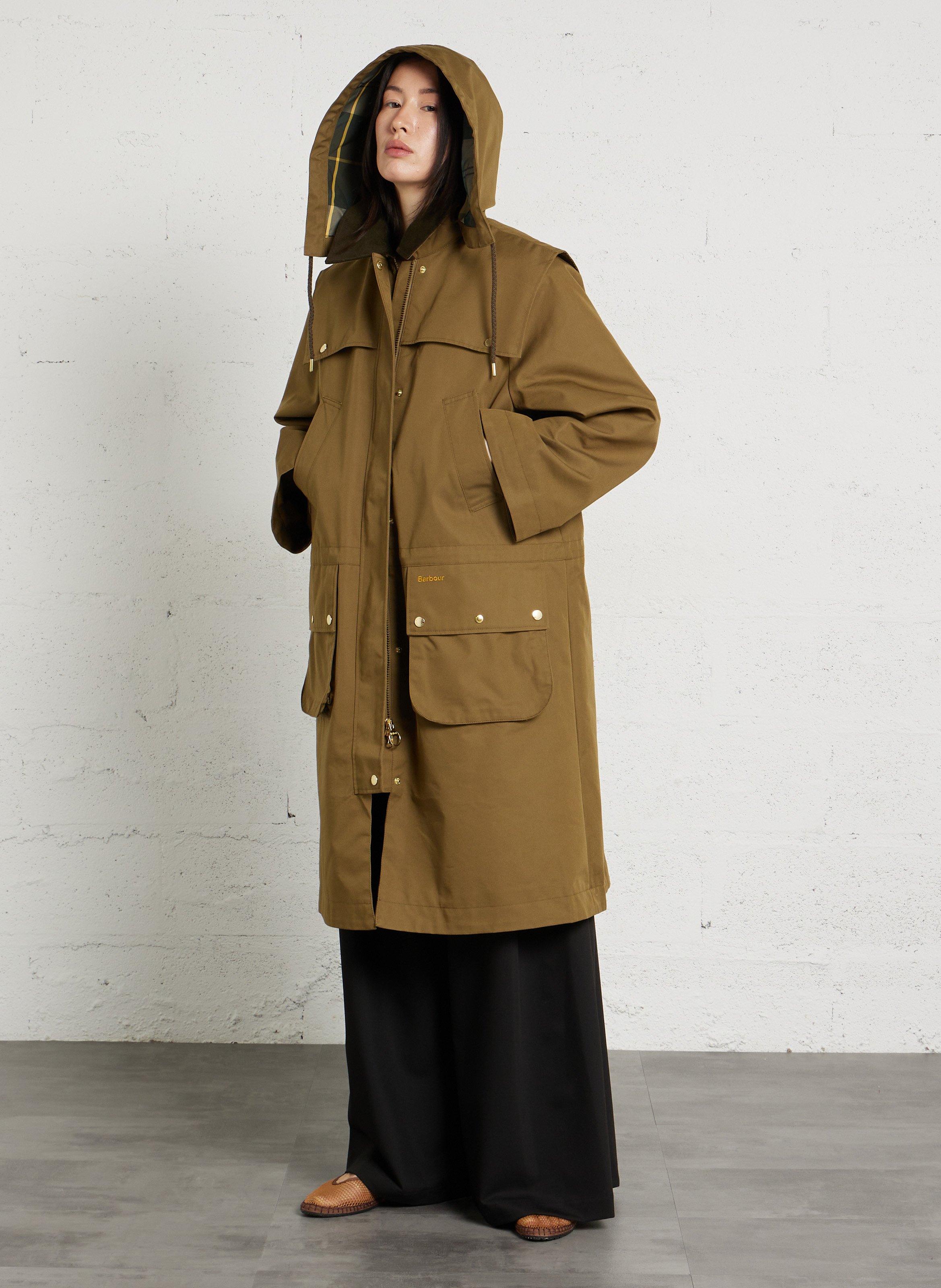 Parka met lange lengte en afneembare capuchon BARBOUR Groen