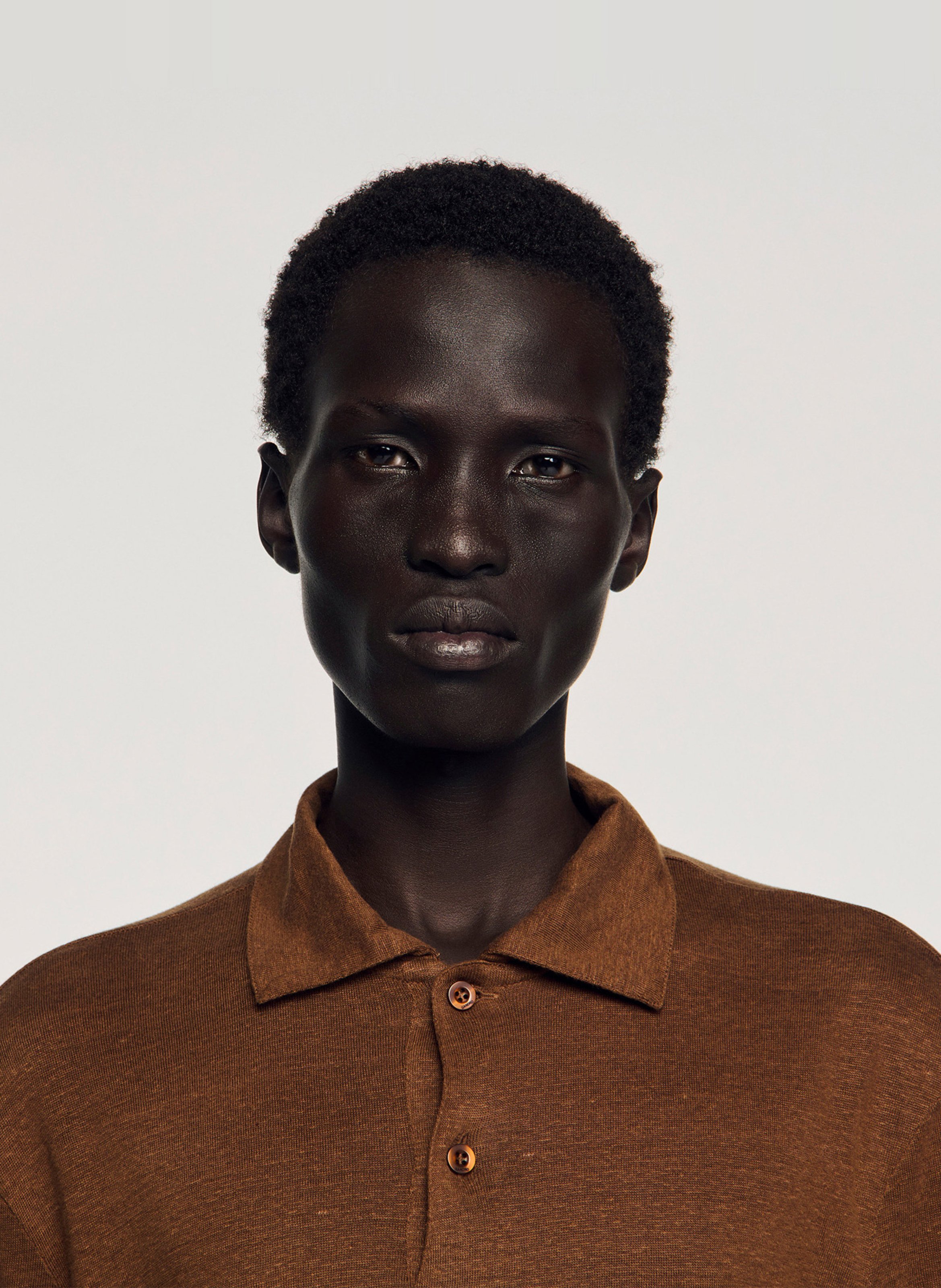 Polo regular-fit en lin SANDRO Beige