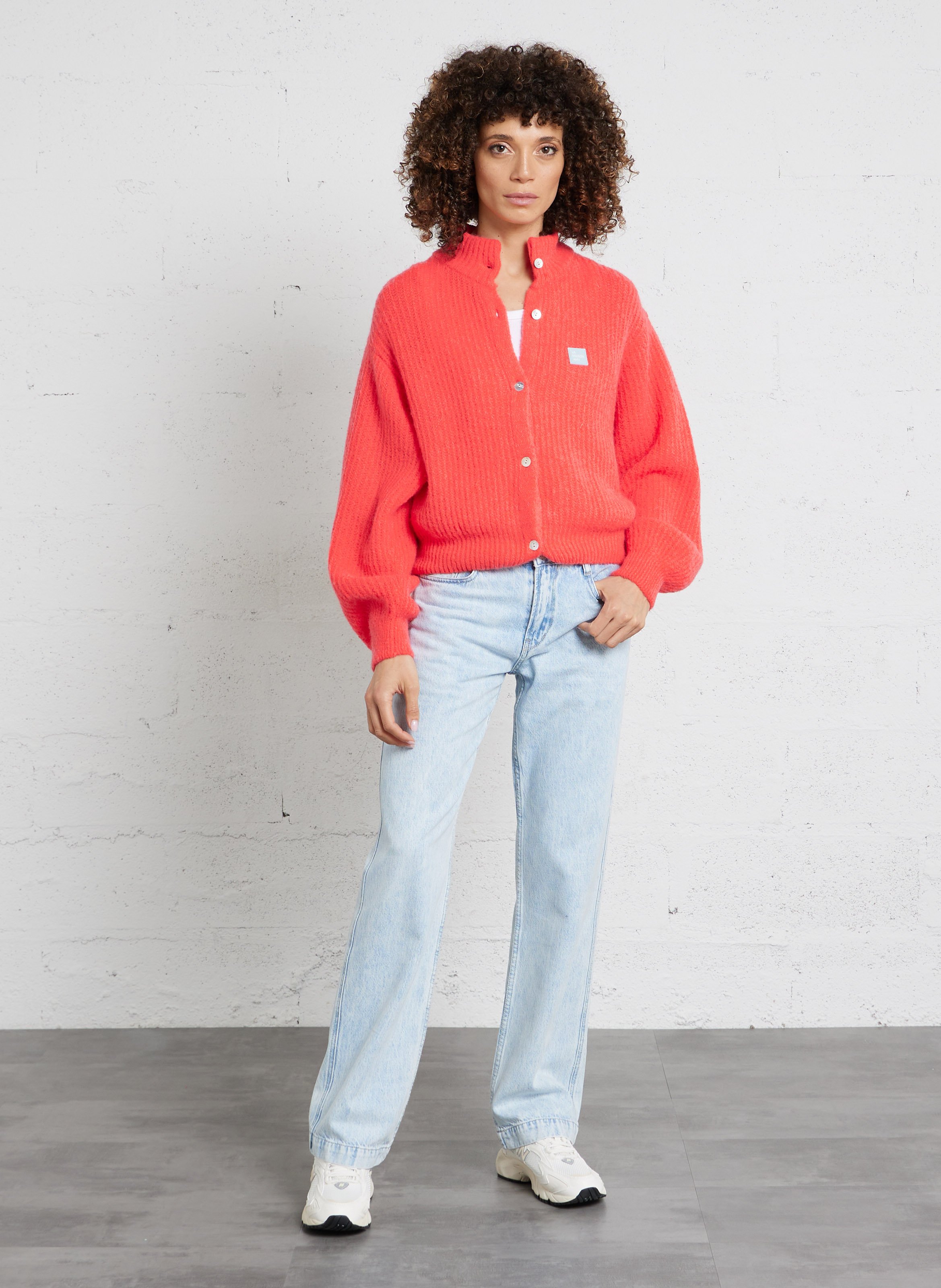 Oversized high neck knitted vest AMERICAN VINTAGE Red