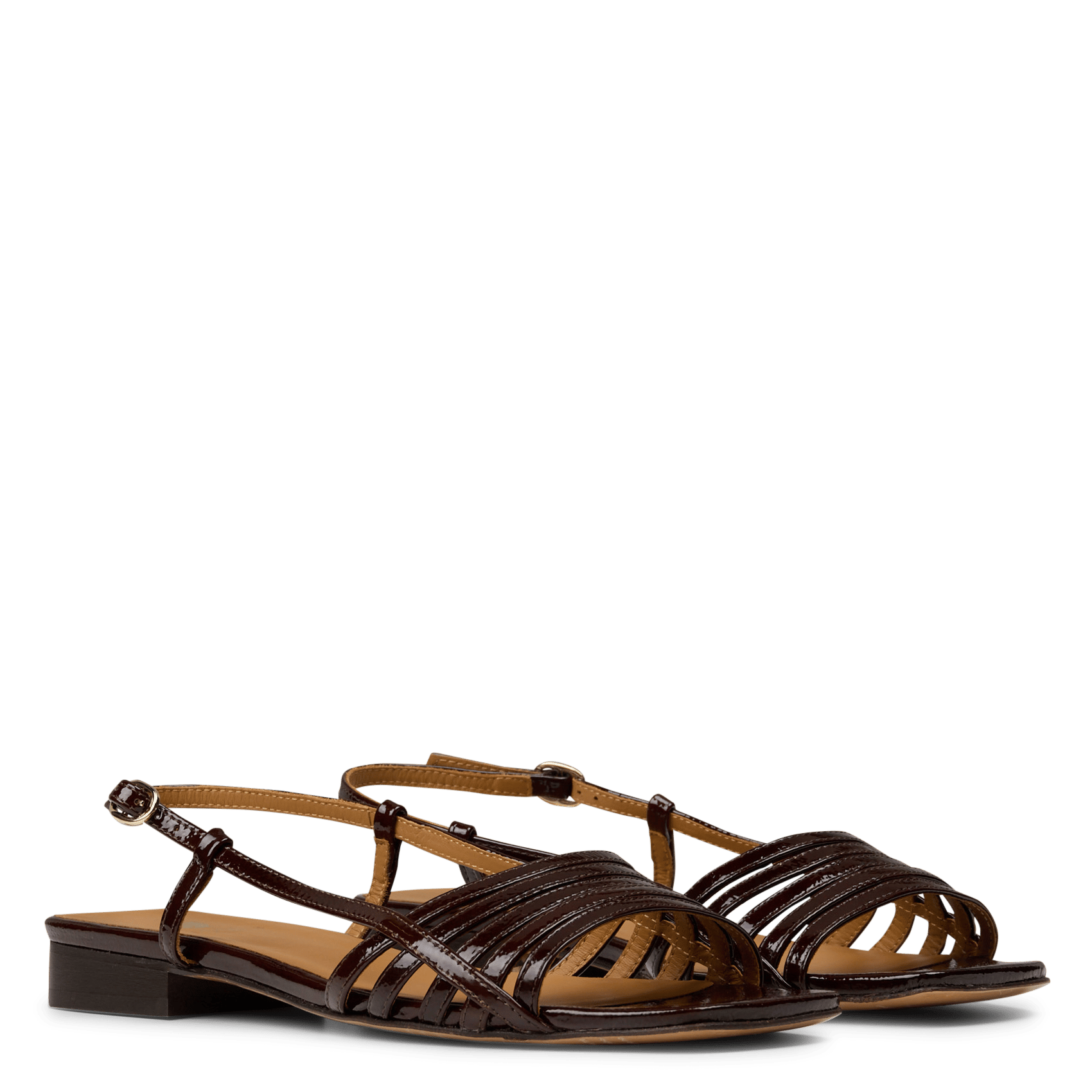 Slingback Lackleder Sandalen BOBBIES Braun