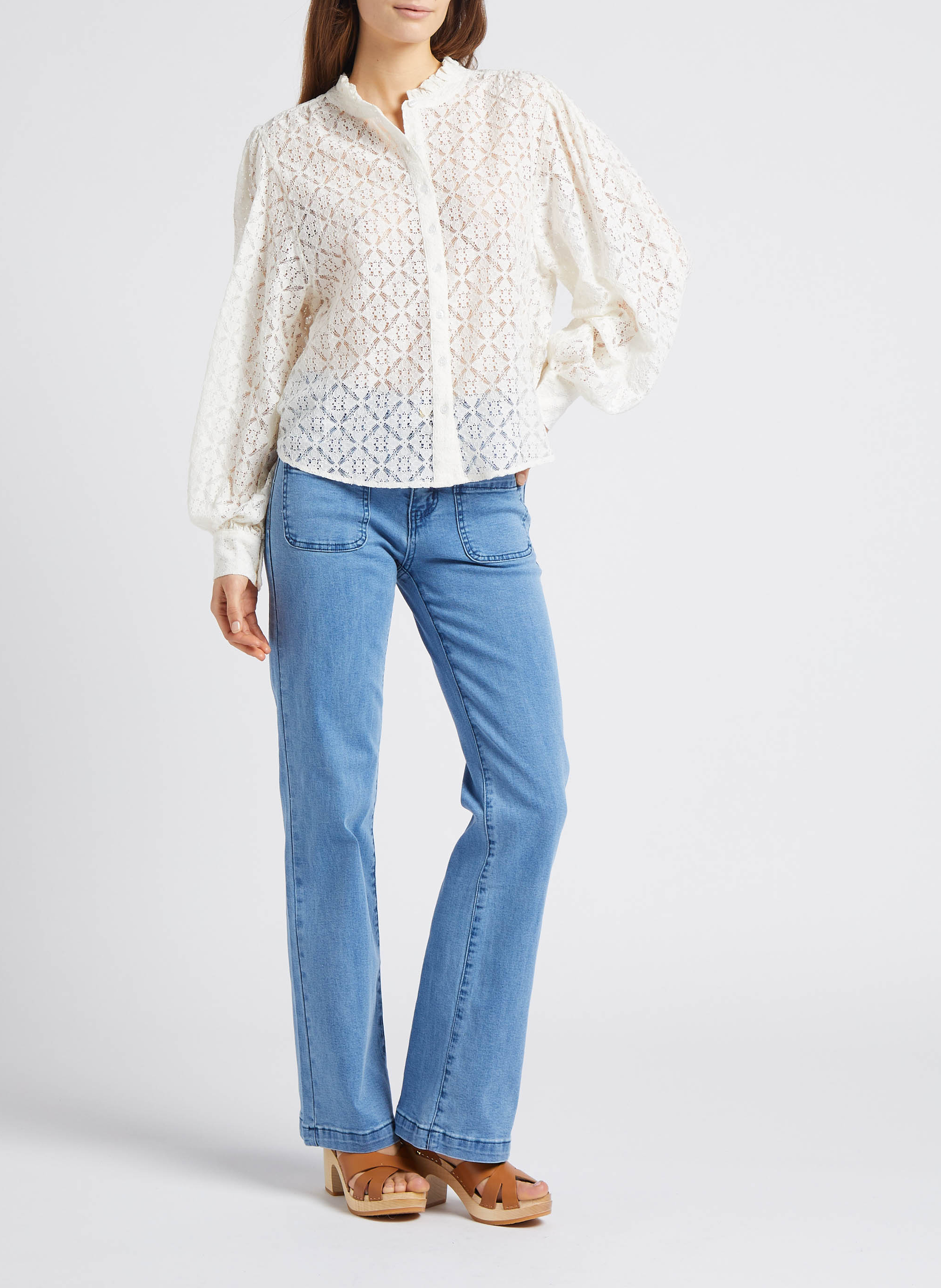 Jean bootcut taille haute LA PETITE ETOILE Blauw