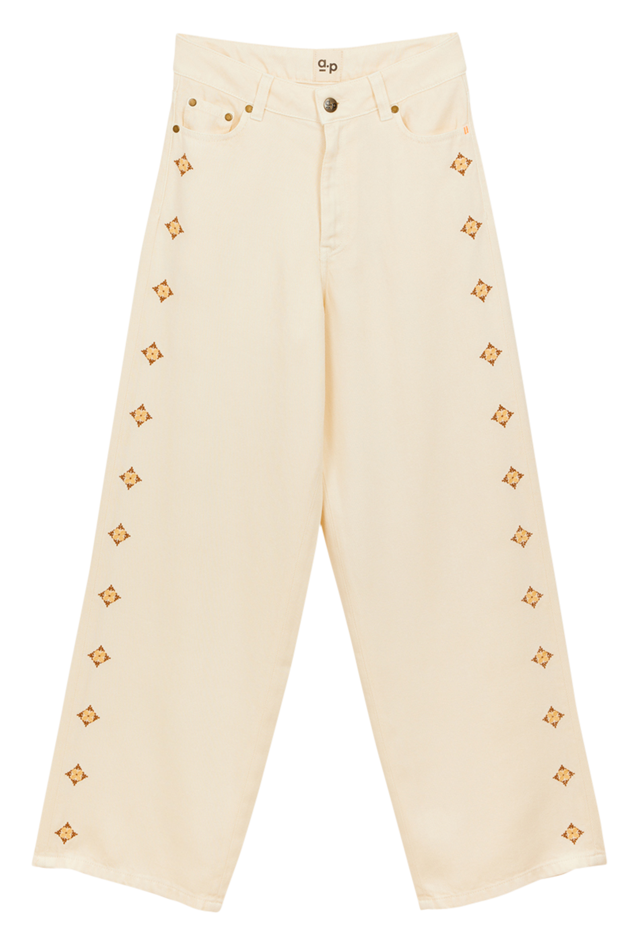 Embroidered wide-leg pants A.P Beige