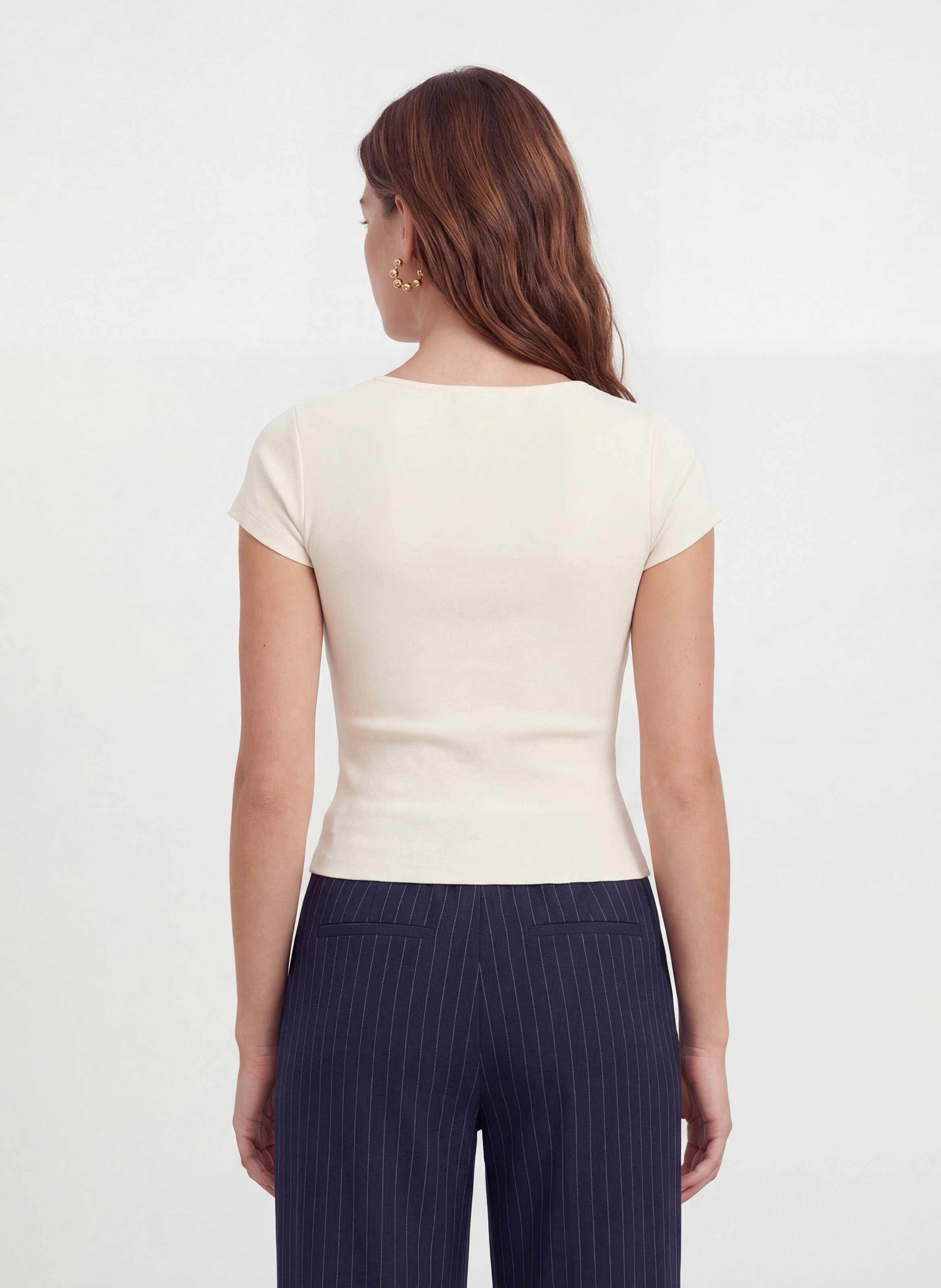 Top aus Baumwoll-Mix mit eckigem Ausschnitt KOOKAI Weiss