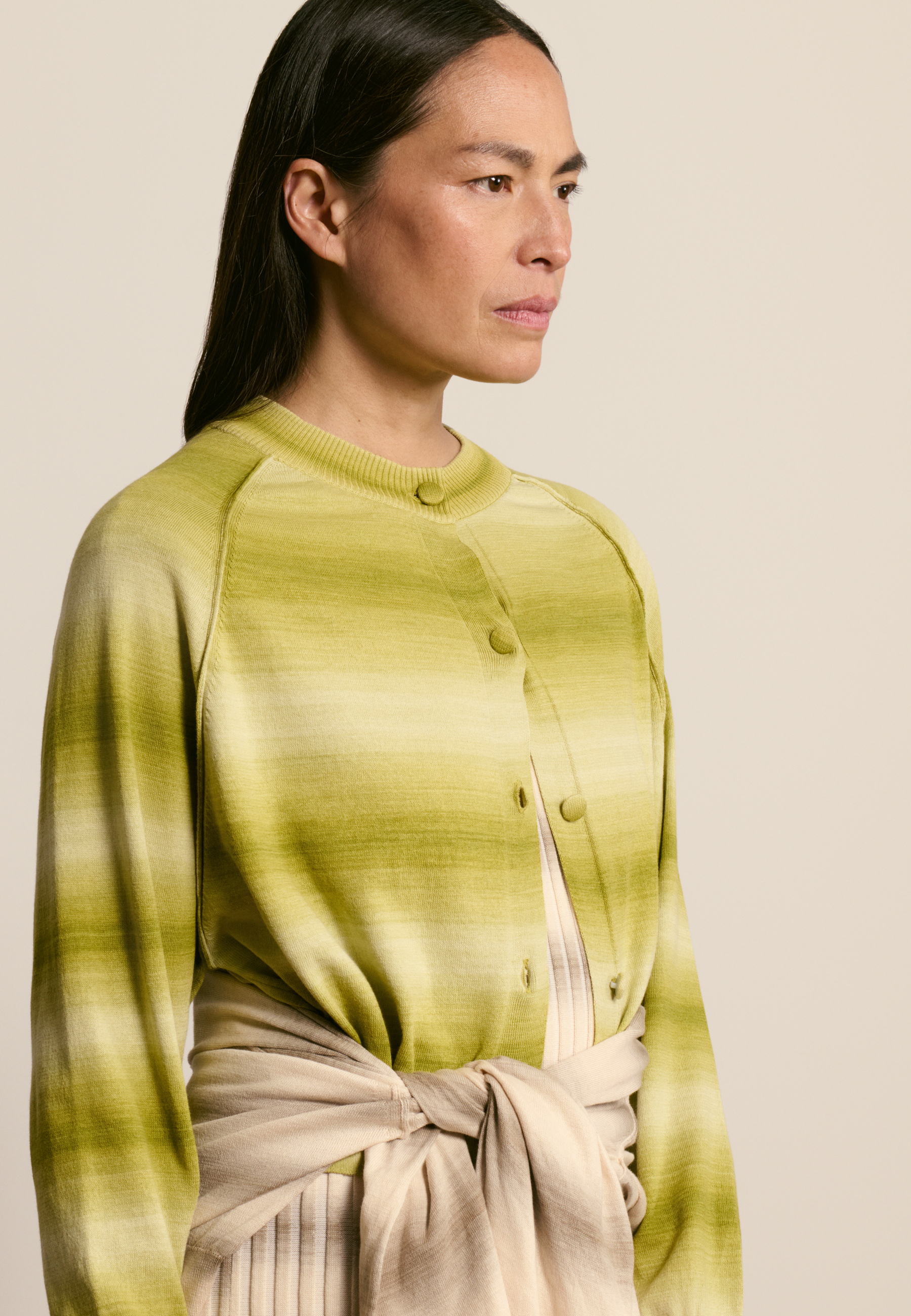 Cardigan à rayures en coton MAISON MONTAGUT