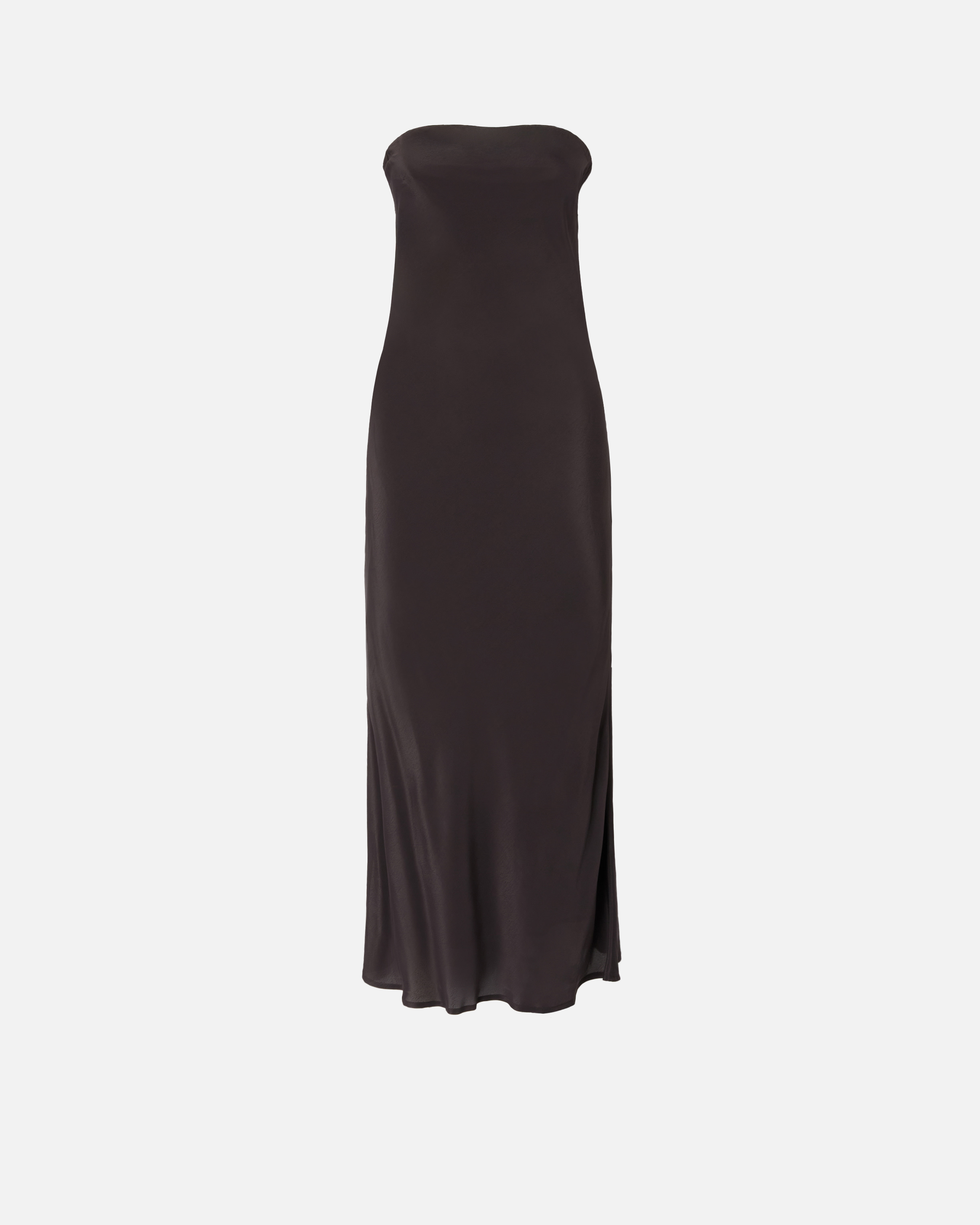 Robe longue bandeau en crêpe de chine viscose et soie PINKO Marron