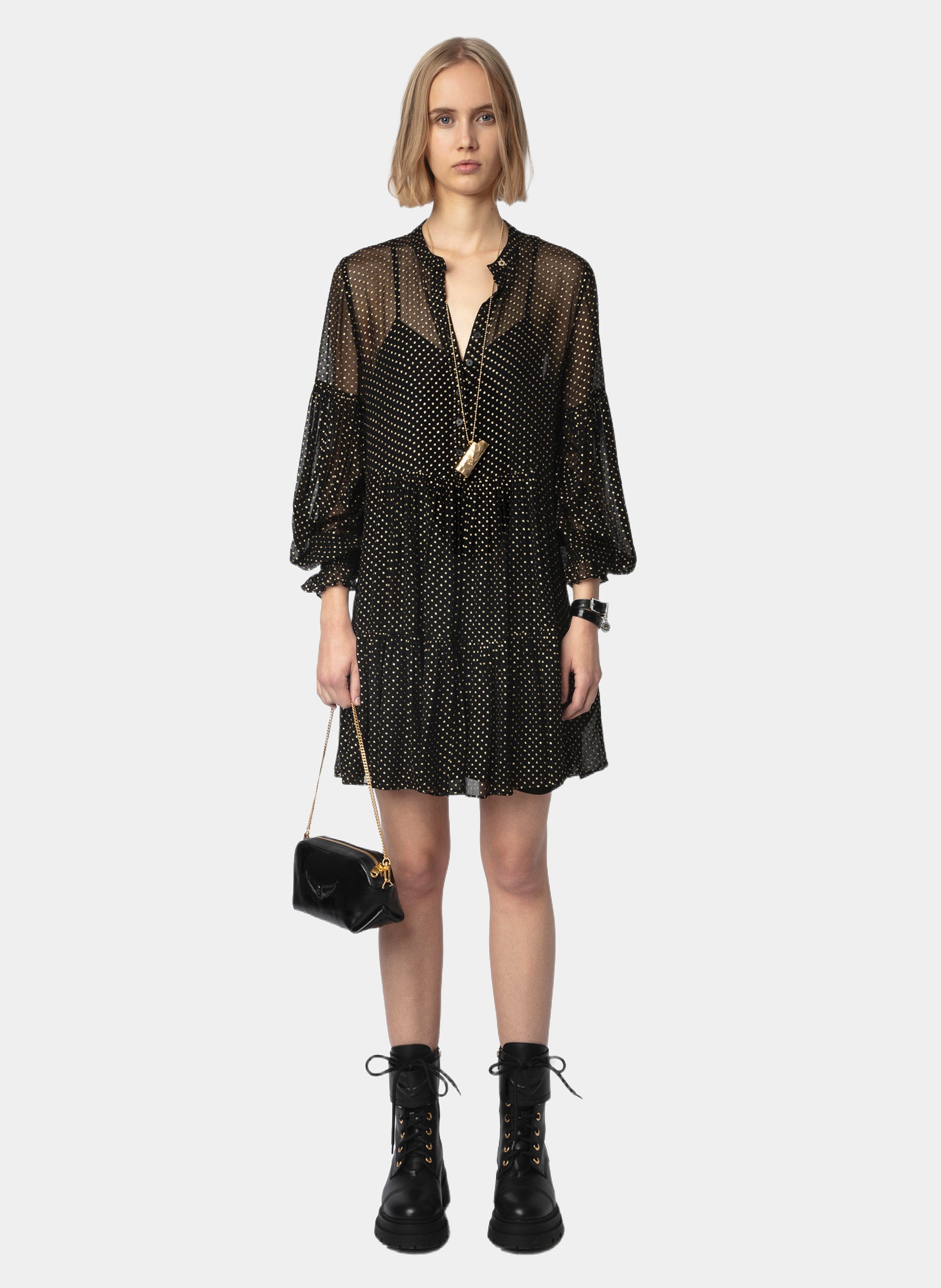 Kurzes transparentes Kleid ZADIG&VOLTAIRE Schwarz