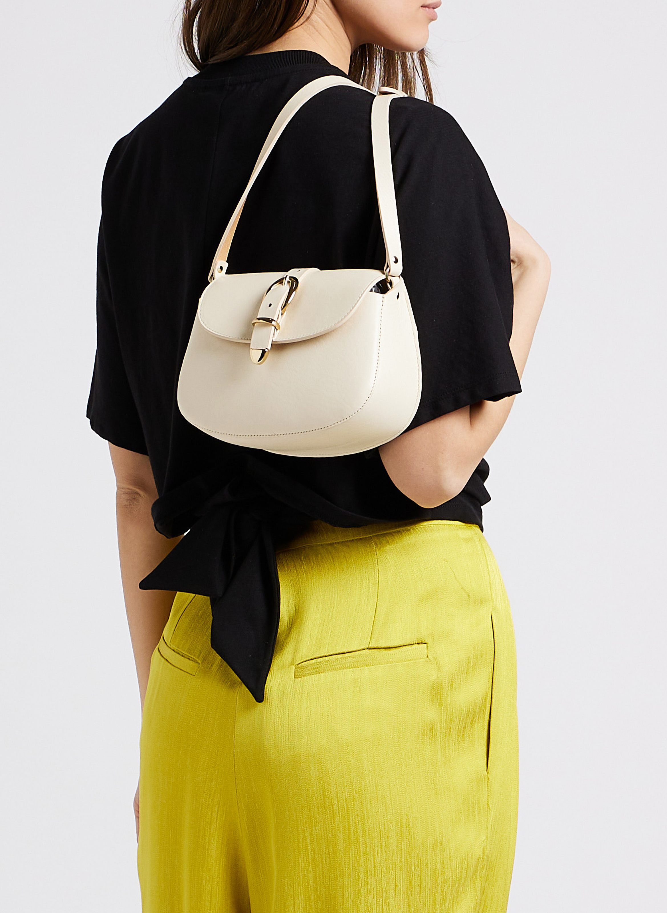 Smooth leather shoulder bag HERBERT FRERE SOEUR Beige