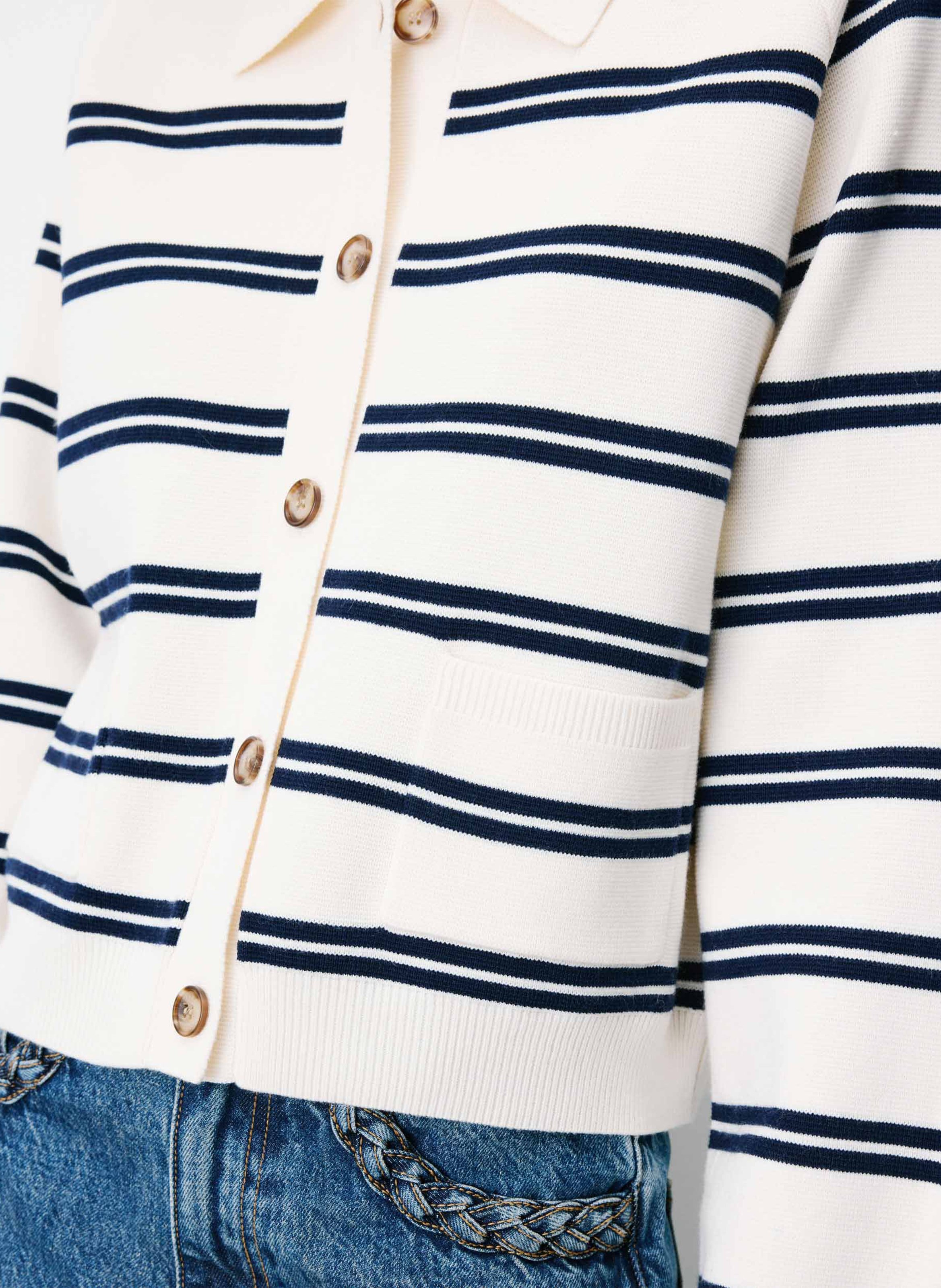 Oversized Striped Vest GRACE ET MILA White