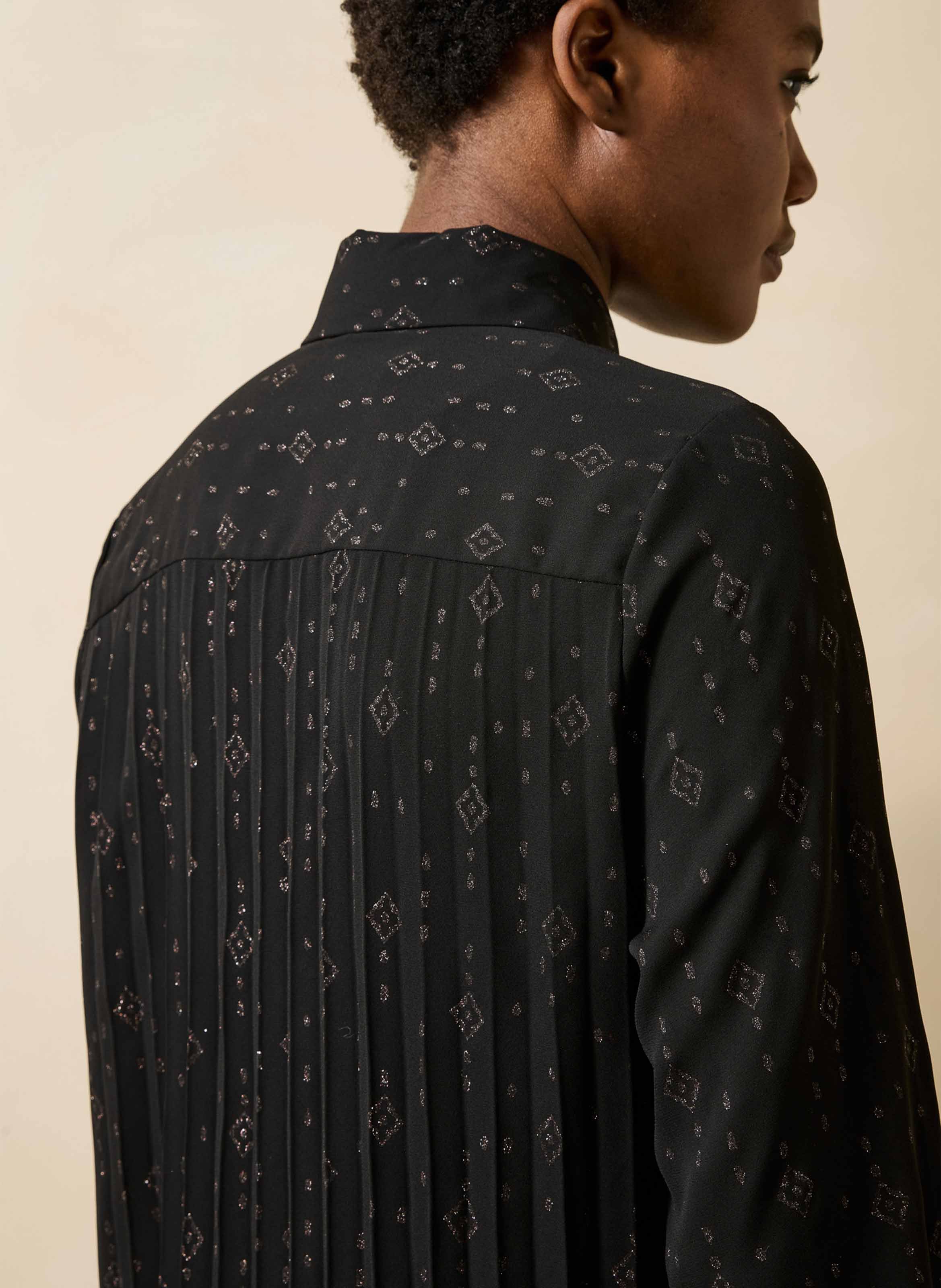 Chemise ample plissée LA FEE MARABOUTEE Noir